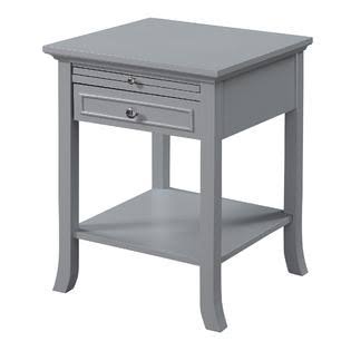 Convenience Concepts American Heritage Logan End Table with Drawer and Slide, Gray ( Pack of 2 )