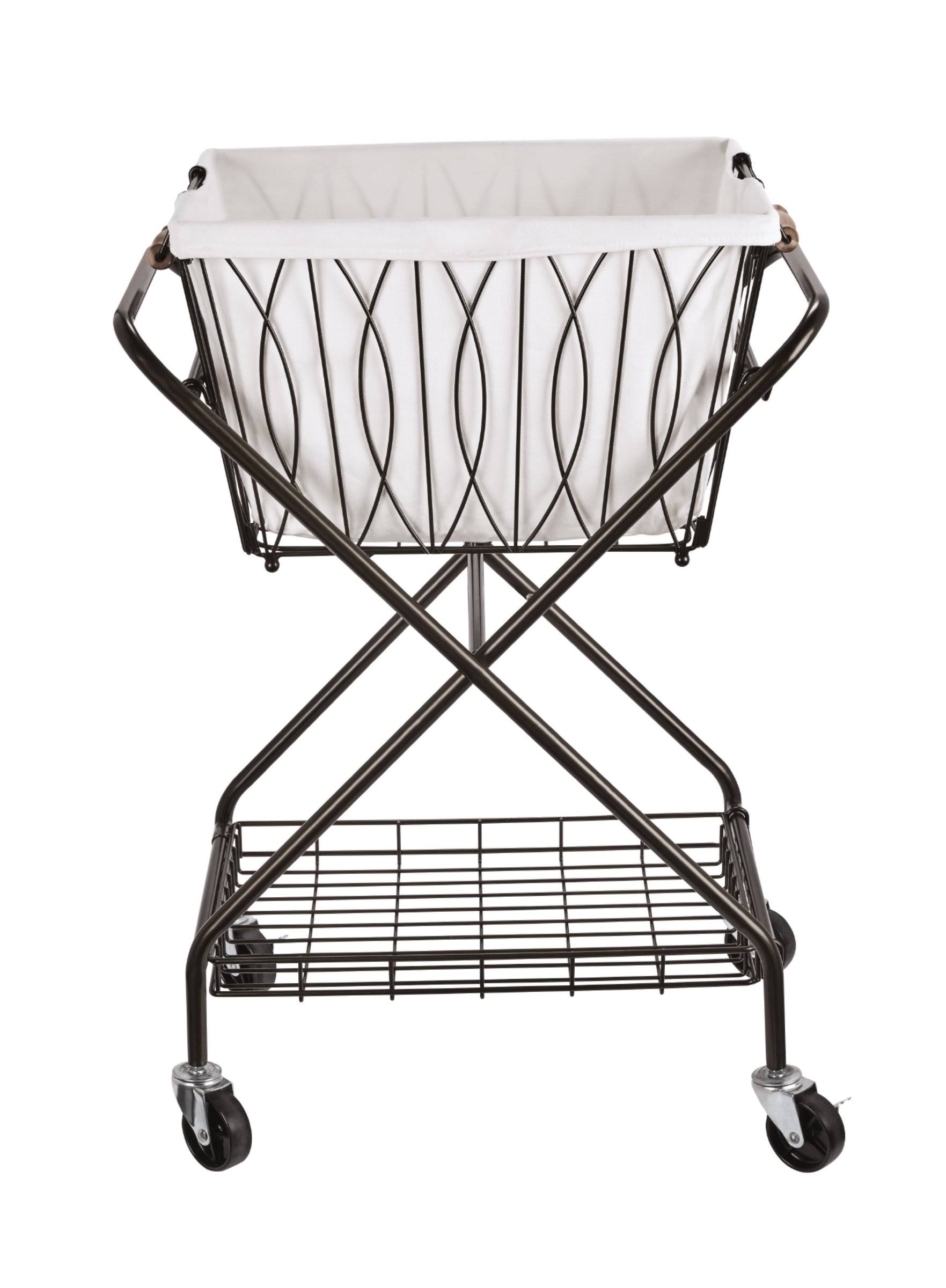 Artesa Verona Laundry Cart with Removable Basket, Antique Black