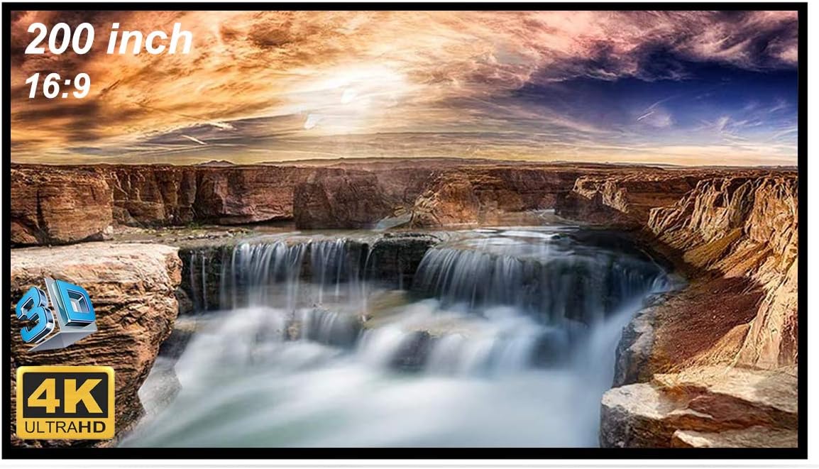 200-inch Large Projector Screen 16:9 Hanging Projection Screen Movie Screen Washable Fold-able Anti-Crease for Office Conference Presentation Theater Party Pack of 2