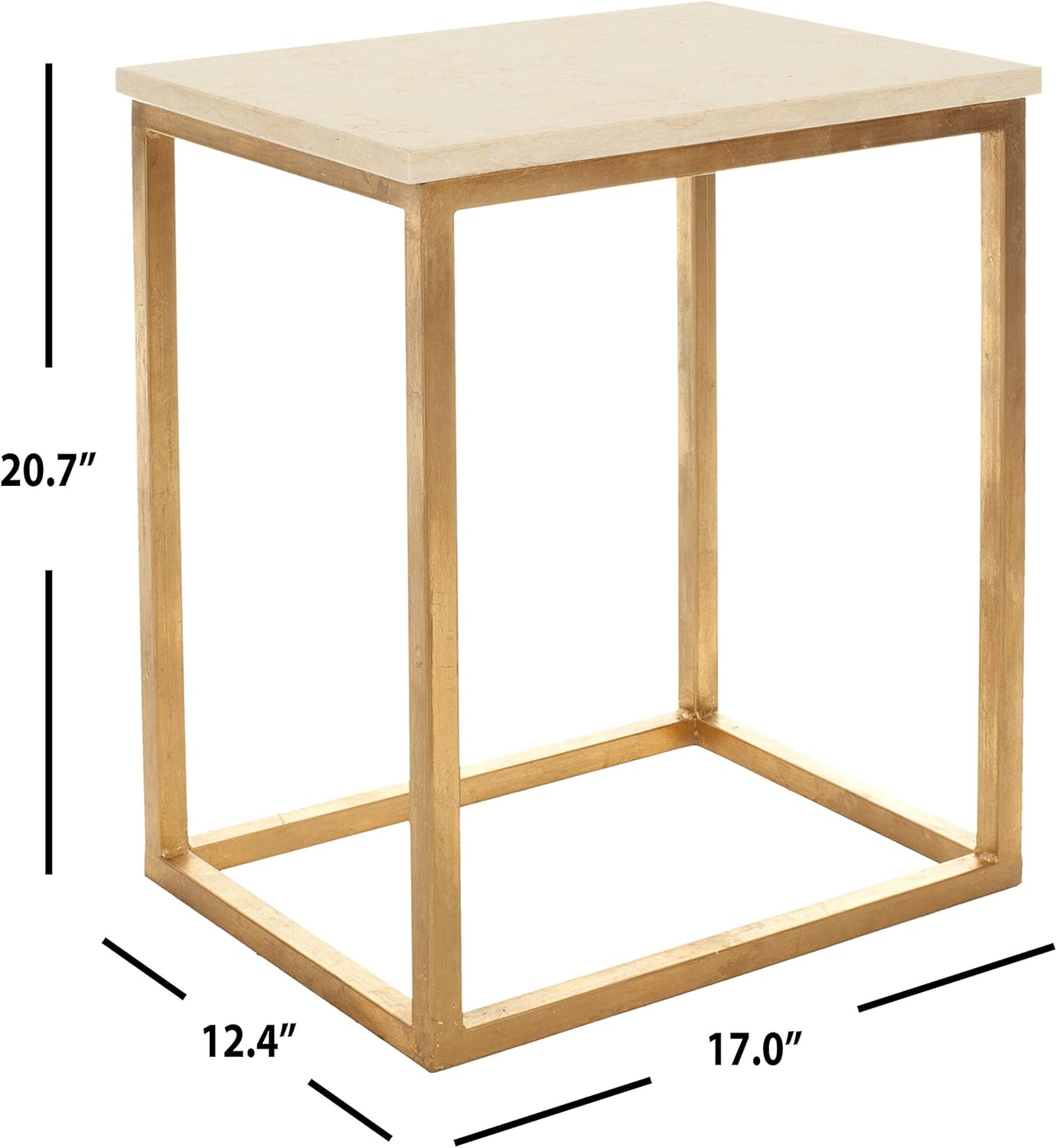 Safavieh Tad Accent Table, Ivory/Gold