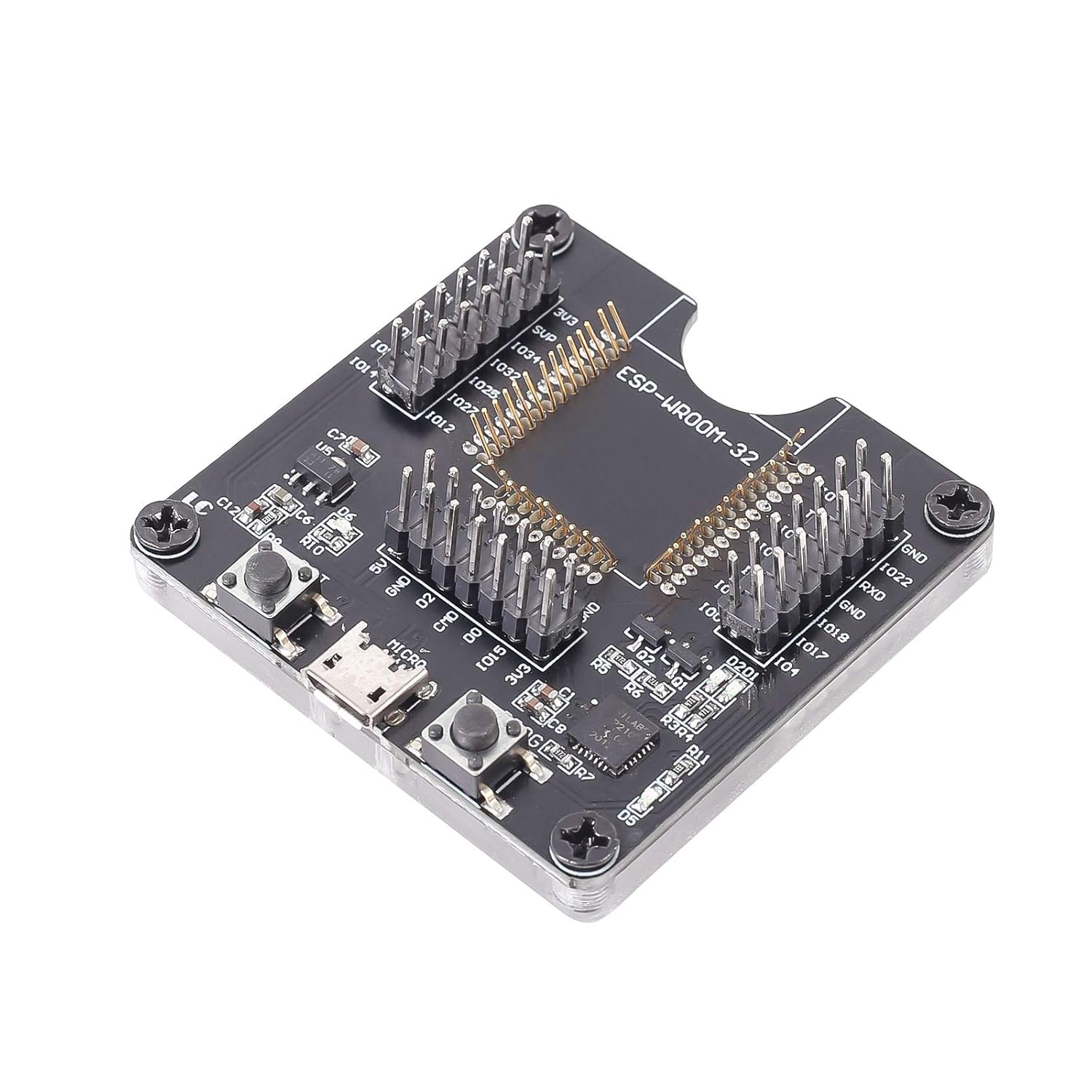 Wireless WiFi Transceiver Receiver Module, DC 5V ESP-WROOM-32 Module ESP32 Test Burn Board Batch Burn Fixture Pack of 2