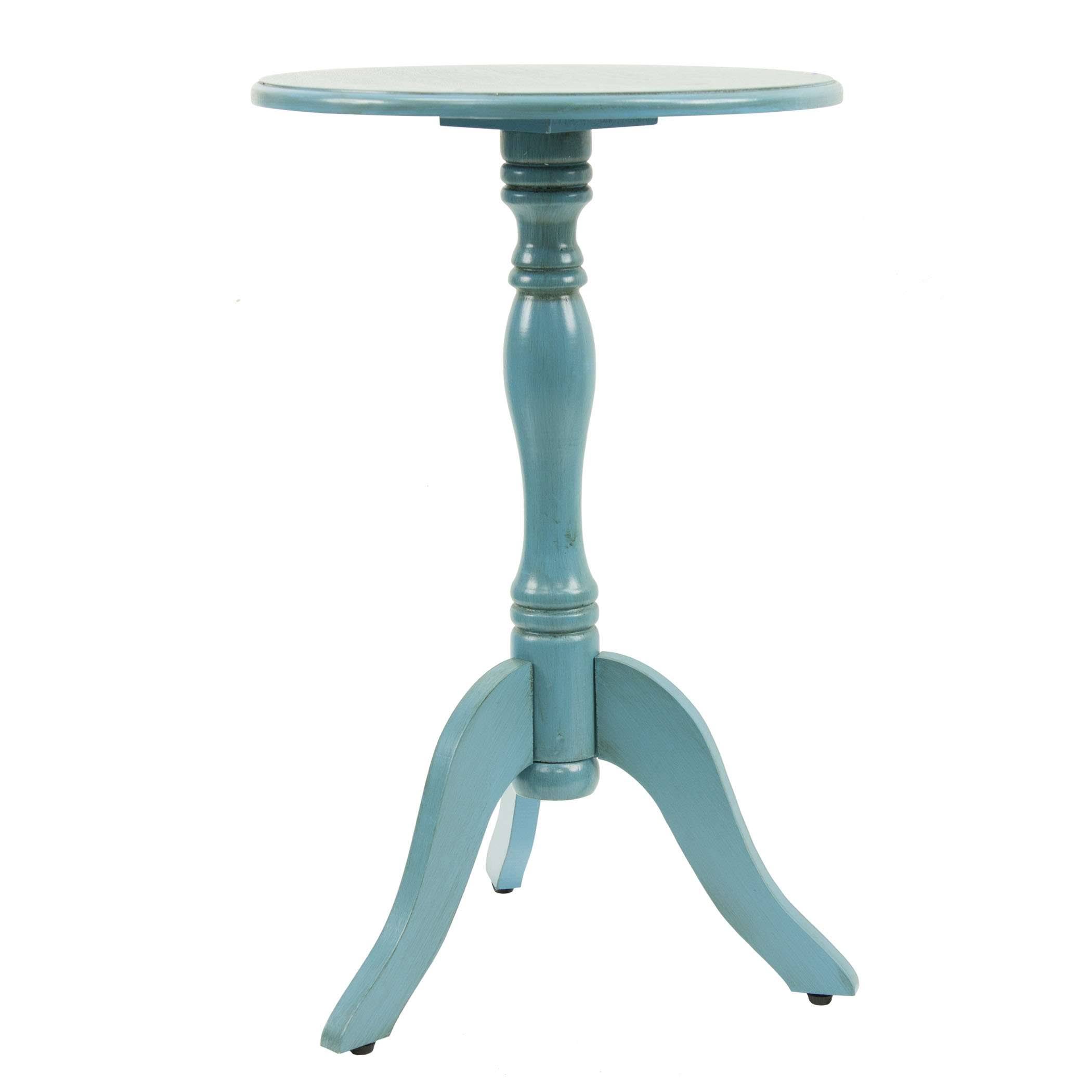 Decor Therapy Simplify Pedestal Accent Table - Turquoise Blue