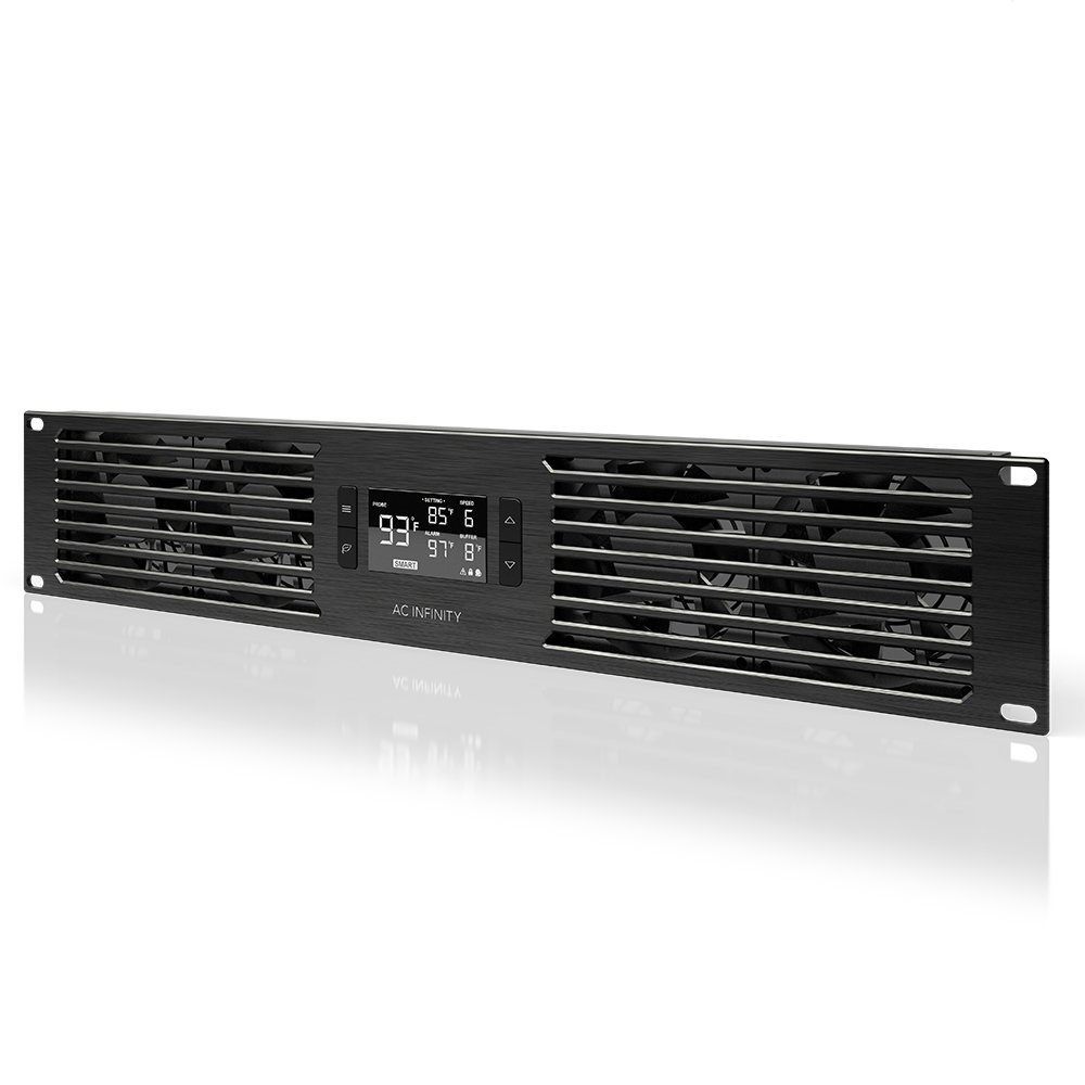 AC Infinity CLOUDPLATE T7, Rack Mount Fan Panel 2U, Exhaust Airflow, for cooling AV, Home Theater, Network 19&rdquo; Racks
