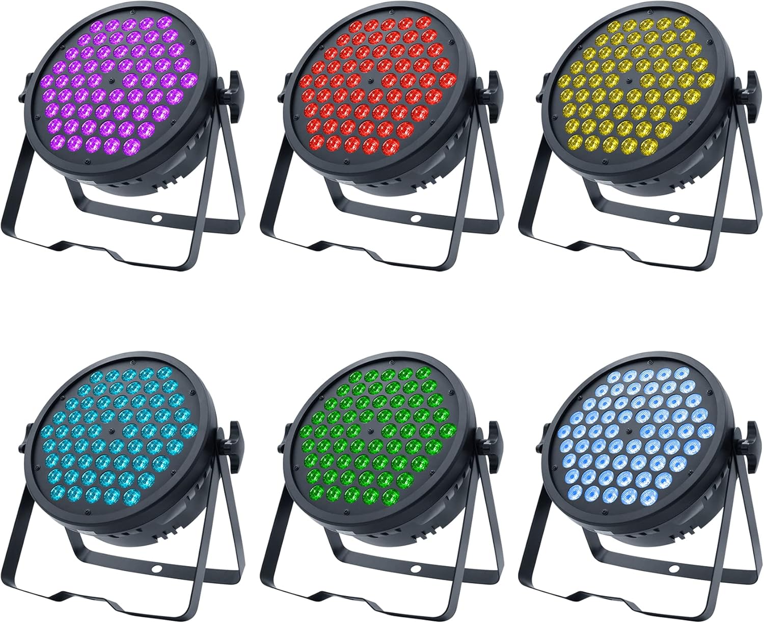 BETOPPER DJ Par Light 60 LED RGB 95W Slim Strobe Stage Wash Lighting Uplight DMX Disco Party Lights for Church Event, Birthday,Wedding, School Events, Mobile DJ,Music Live Show etc.(6 Packs)