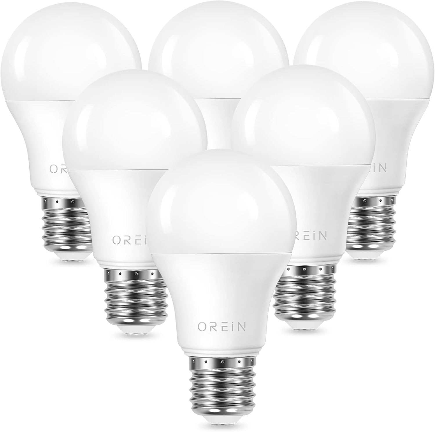 OREiN Dimmable LED Light Bulb, 15W LED Bulbs with E26 Standard Base, 100W Equivalent, 1600 Lumen CRI80+ Light Bulbs, 5000K Daylight, 15000 Hrs, 6 Pack