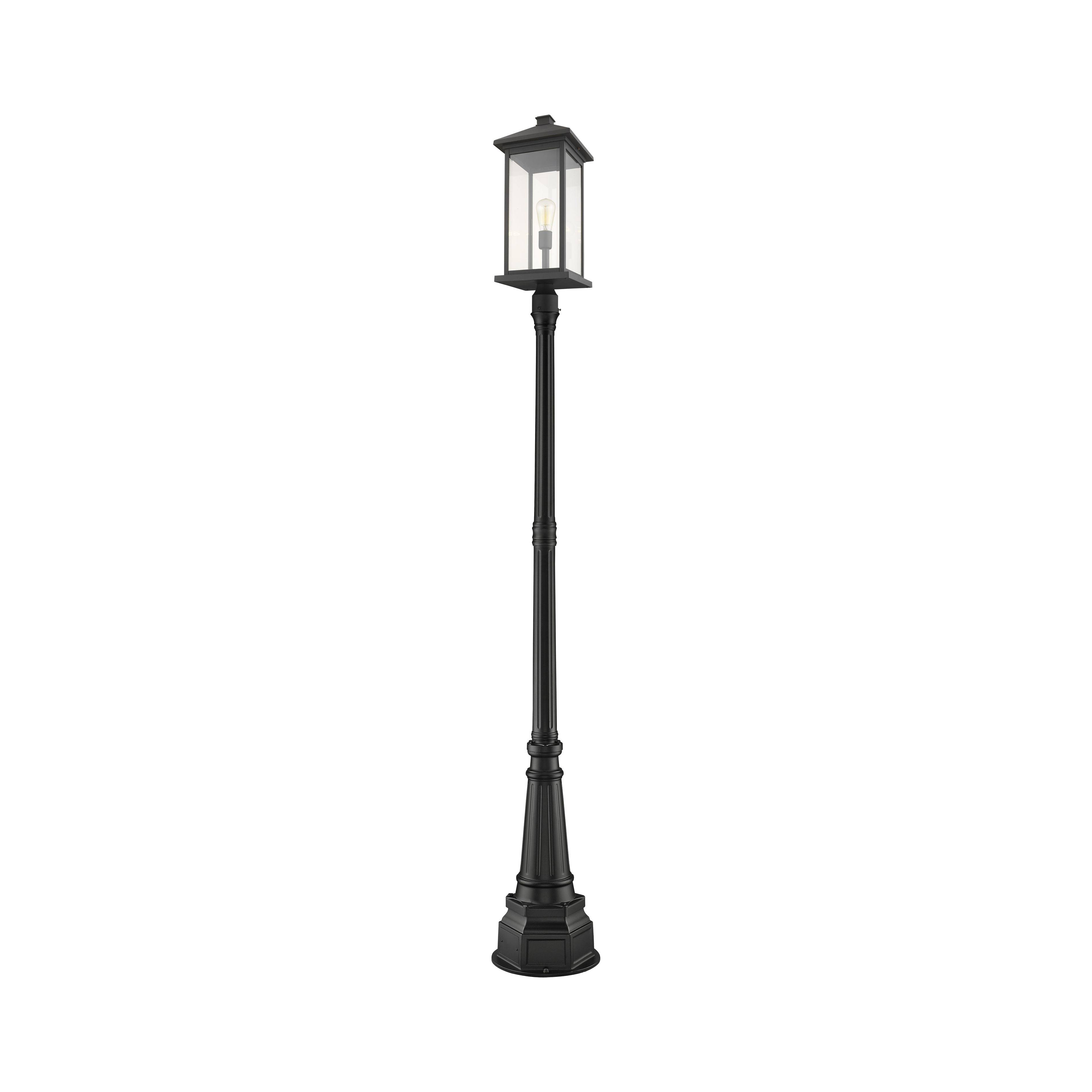 Z-Lite 531PHBXLR-564P-BK 1 Light Outdoor Post Mounted Fixture, Black