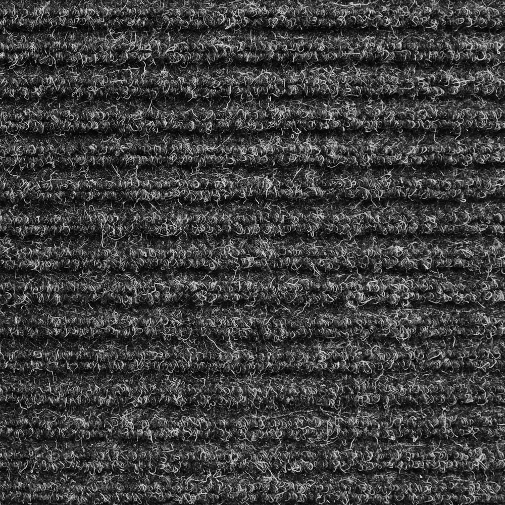 House, Home and More Heavy-Duty Ribbed Indoor Outdoor Carpet with Rubber Marine Backing - Charcoal Black - 6 Feet X 10 Feet