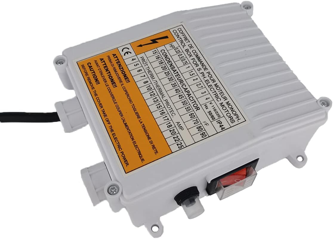 ZYIY Submersible Pumps Parts Switch Control Box 1.5KW 2HP Water Pump Accessories Controller Box 80uf 25A Capacitor Starter for Deep Well Pump