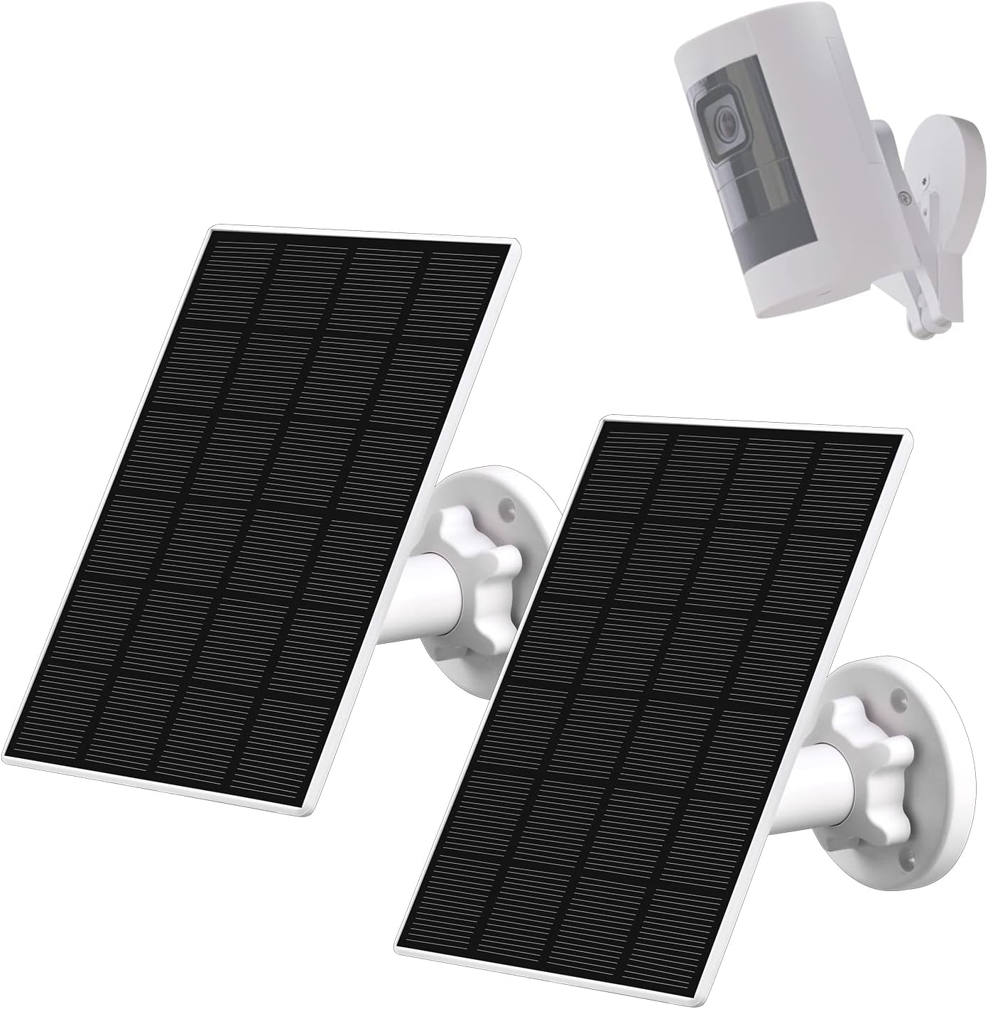 PowGrow Solar Panel Power Supply Compatible with Spotlight Cam Battery and Stick Up Cam Battery, Solar Panel with 5V 3.5W Continuously Charging, 2-Pack(Camera Not Included) Pack of 2