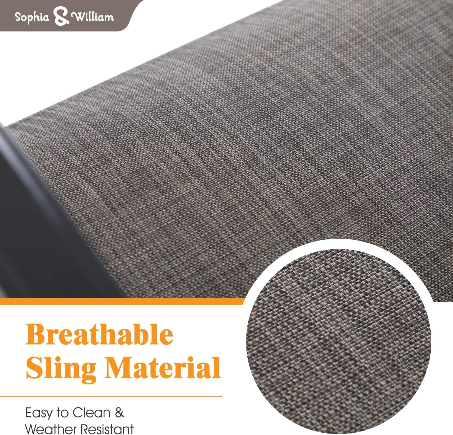 Sophia & William 7 Pieces Patio Dining Set, Outdoor Metal Furniture Set 6 x C Spring Motion Chairs with 1 Rectangular Umbrella Table for Lawn Garden Backyard