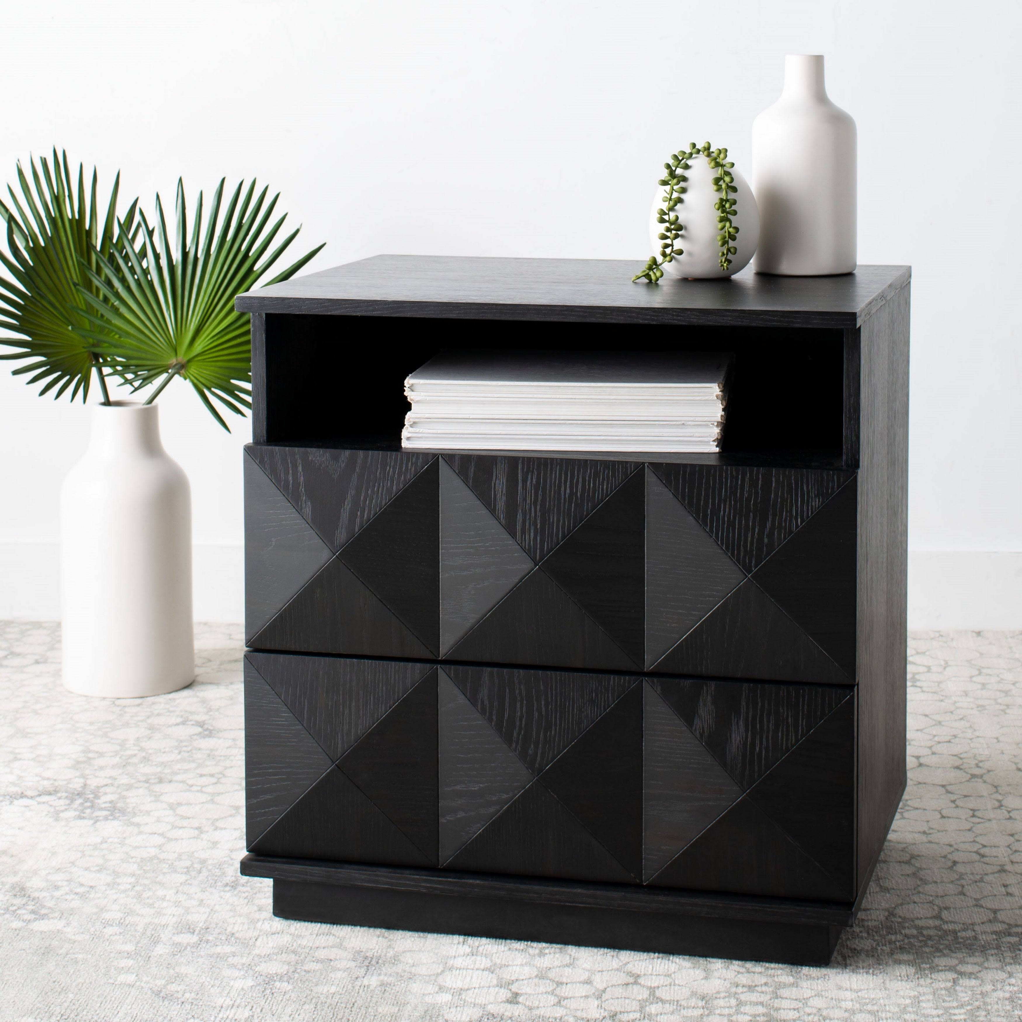 Safavieh Patty 2 Drawer Nightstand - Black