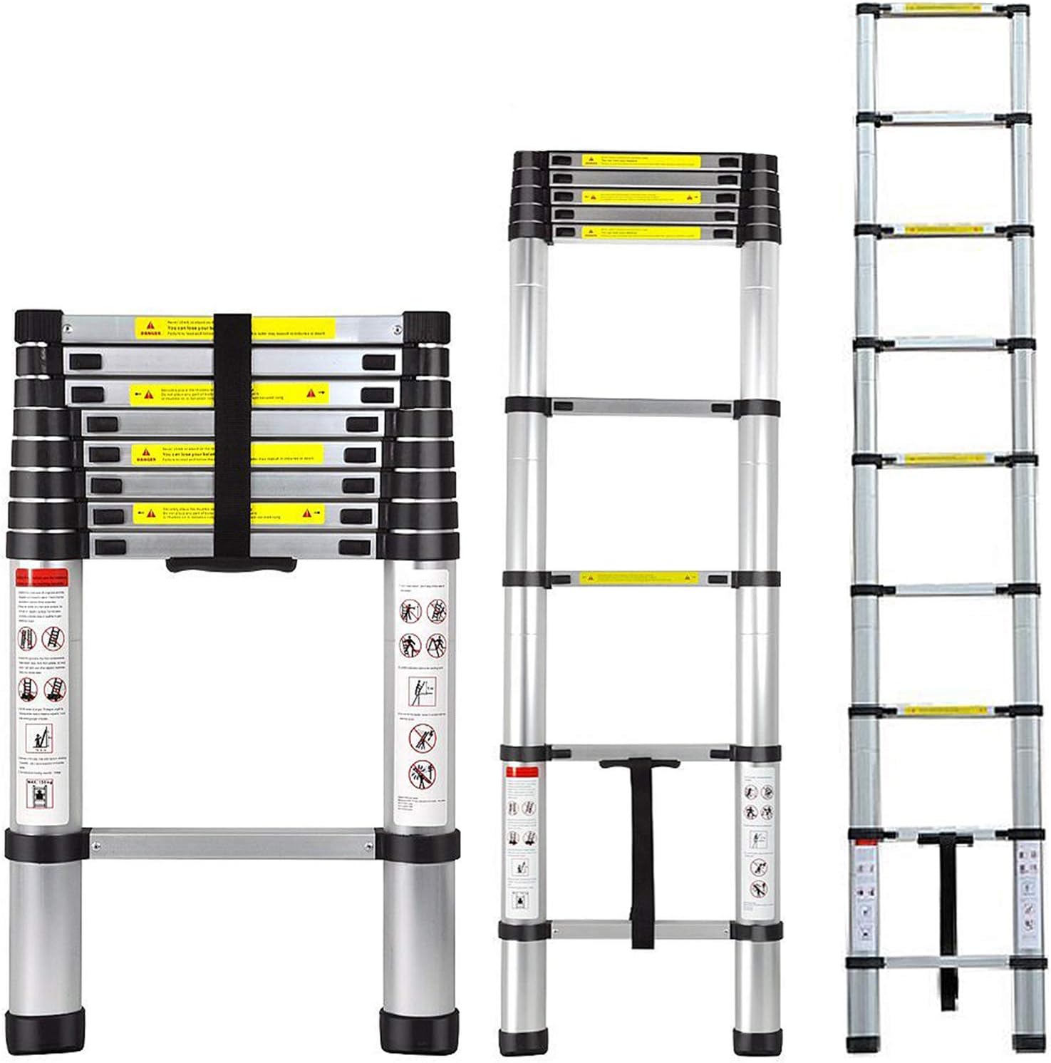 Telescoping Ladder 10.5FT/3.2M - ARCHOM Aluminum Multi Telescopic Extension Ladder Retraction Portable Lightweight Folding Ladder with EN131 Certified