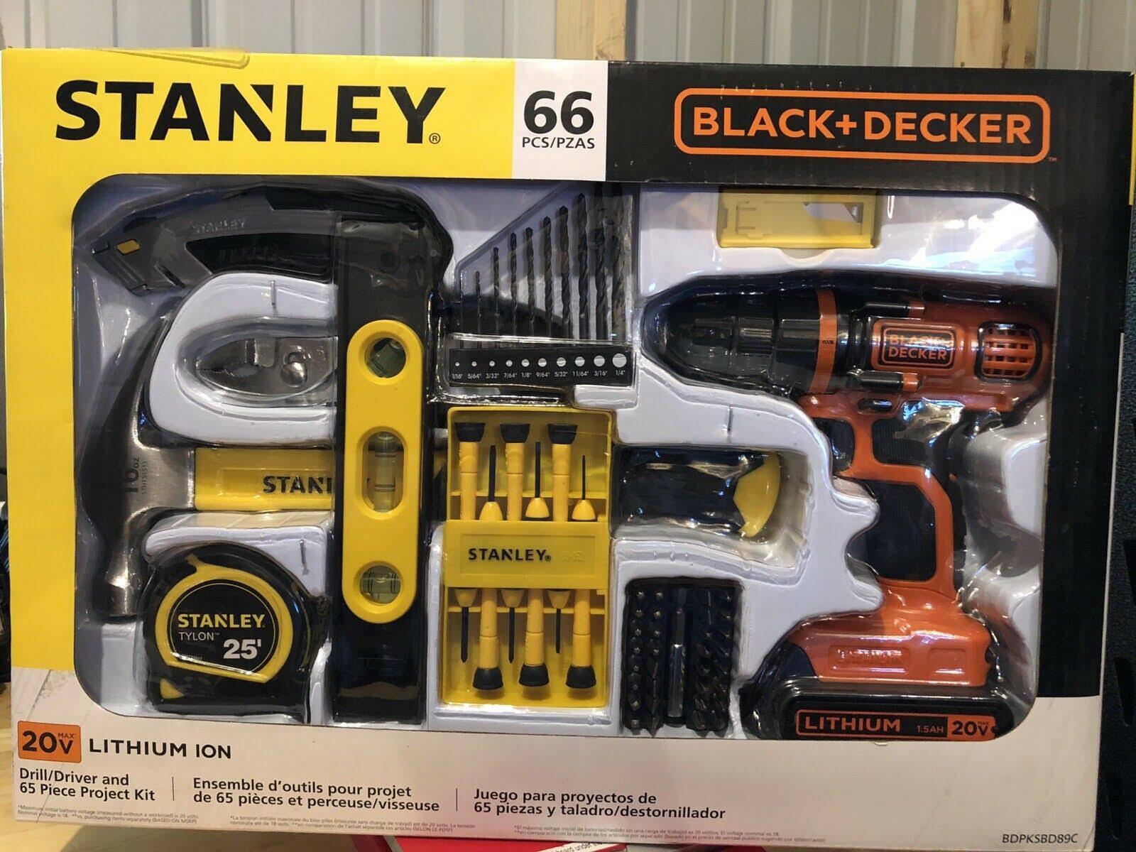 Black+decker 20V Cordless Drill Driver and Home Project Kit 66 Pcs.