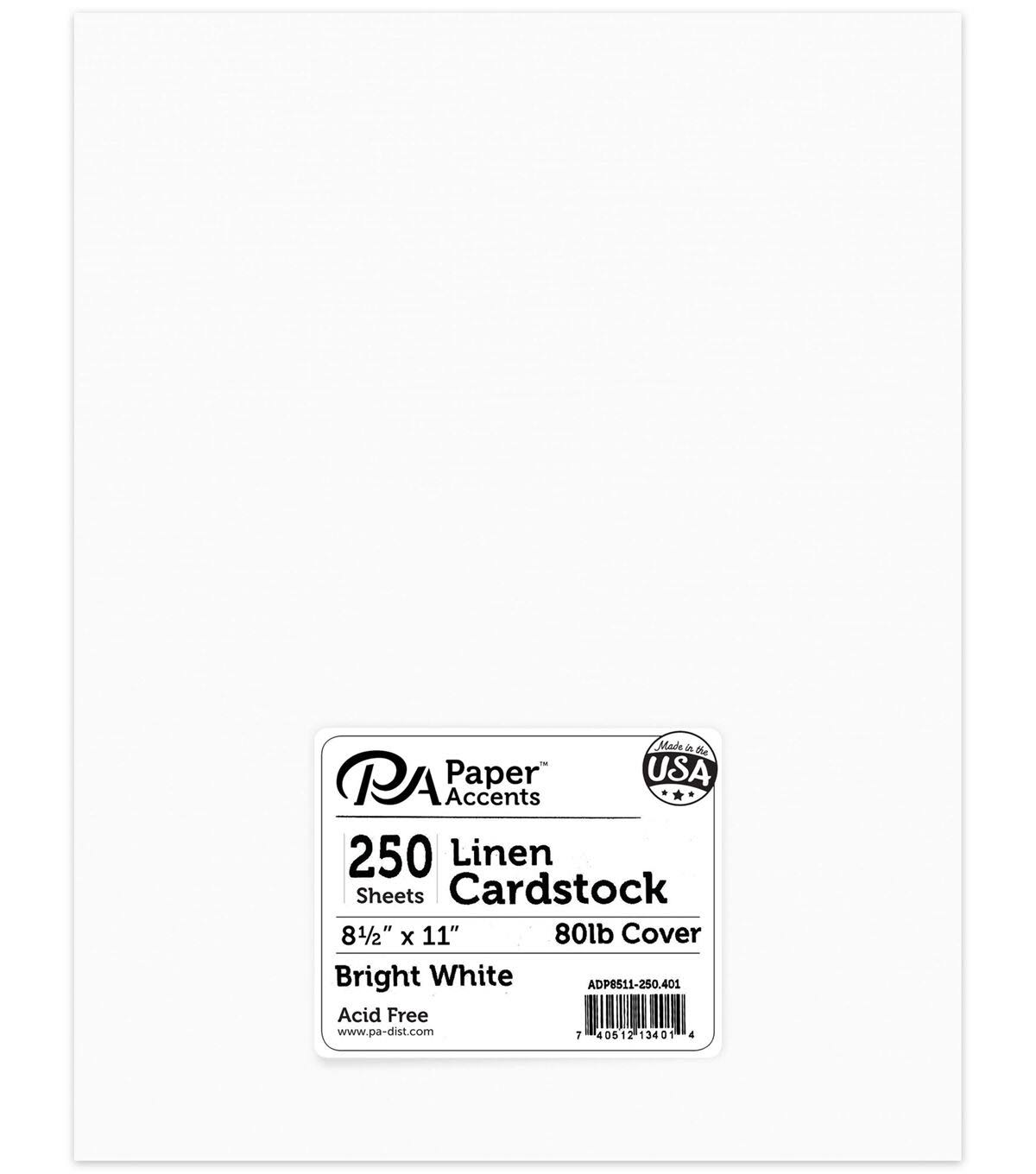 Paper Accents Cdstk Linen 8.5x11 80lb Bright White Bulk
