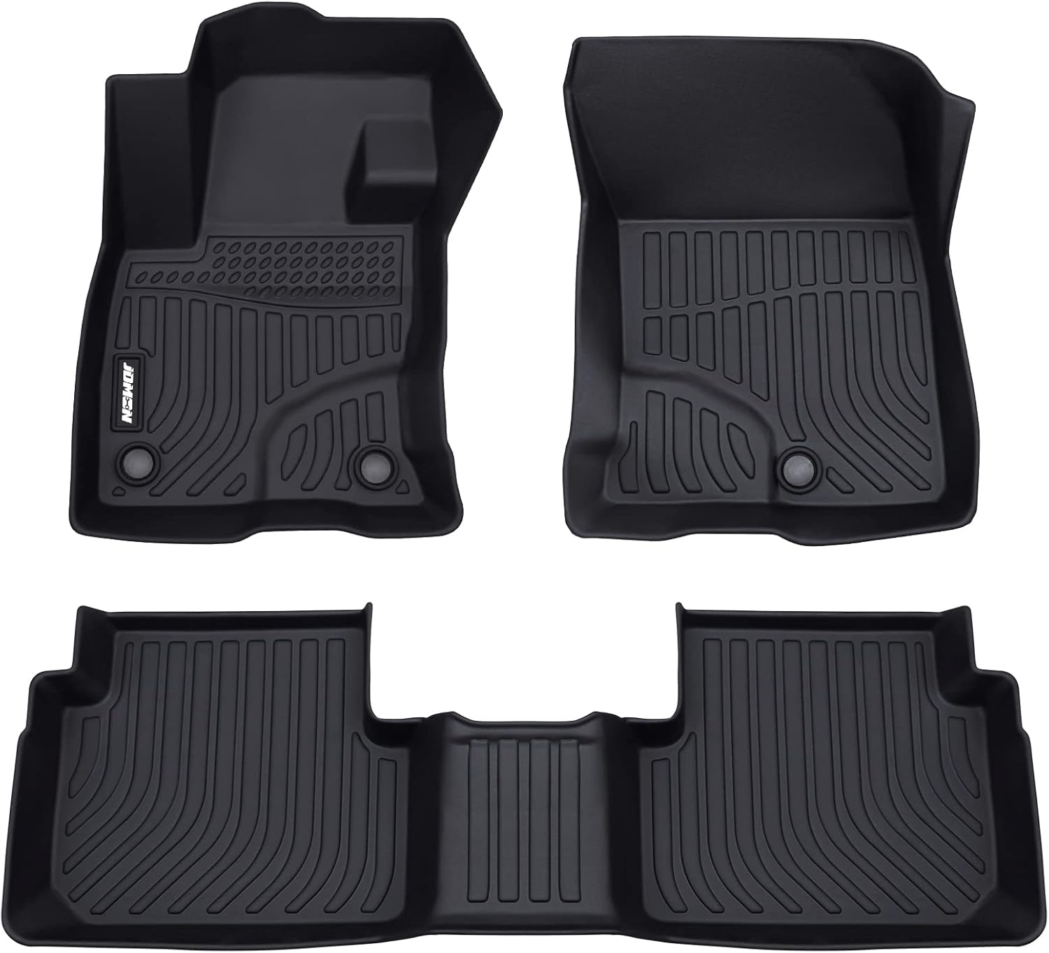 JDMON All Weather Floor Mats Compatible with 2021 2022 Ford Bronco Sport, 2 Row Front & Rear Custom Fit TPE Car Floor Liner Set Black