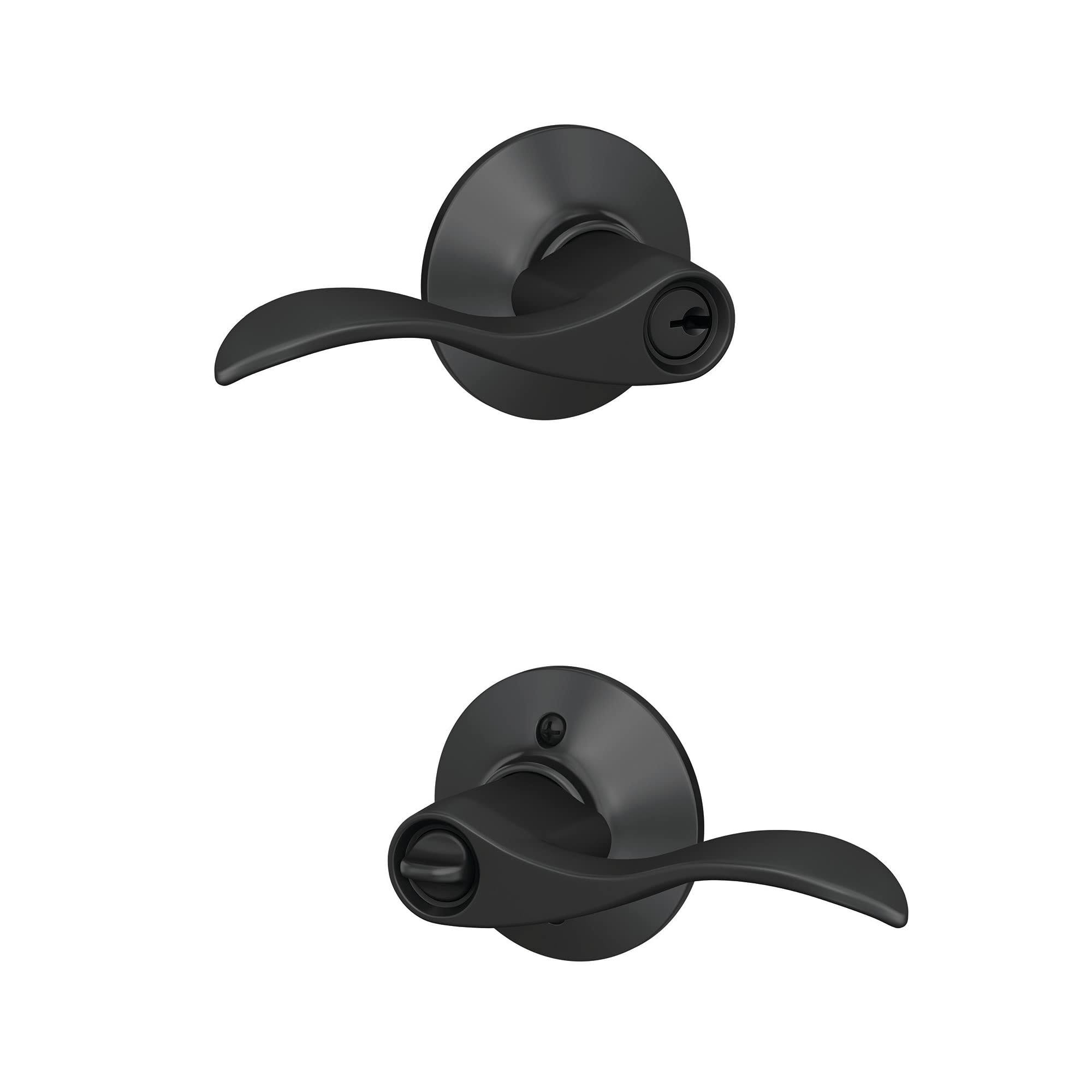 Schlage F51A ACC 622 Accent Keyed Entry Lever, Matte Black