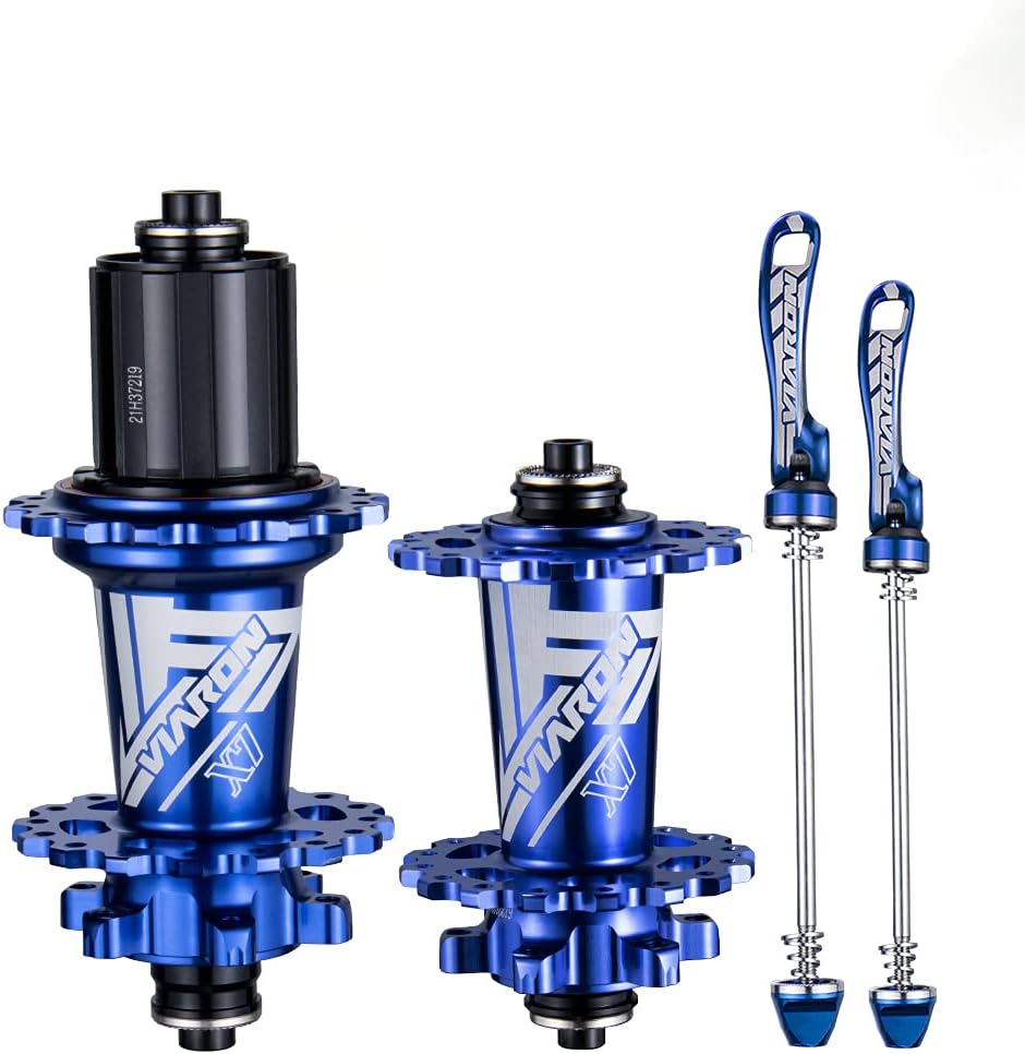 VIARON MTB Bike Hubs 32 Holes 6 Claws+Quick Release Lever Mountain Bike Disc Brake Hubs Front Rear MTB HG 8/9/10/11/12 Speed Pack of 2