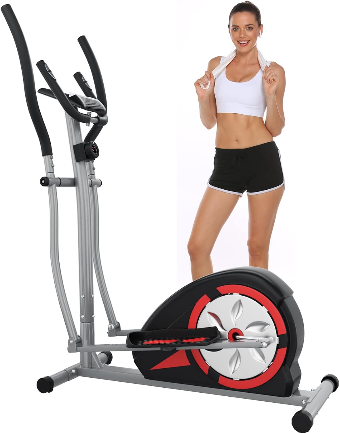 Elliptical Machine Magnetic Elliptical Training Machine for Home Use Elliptical Training Machines with LCD Monitor and Smooth Quiet Driven Pulse Rate Grips