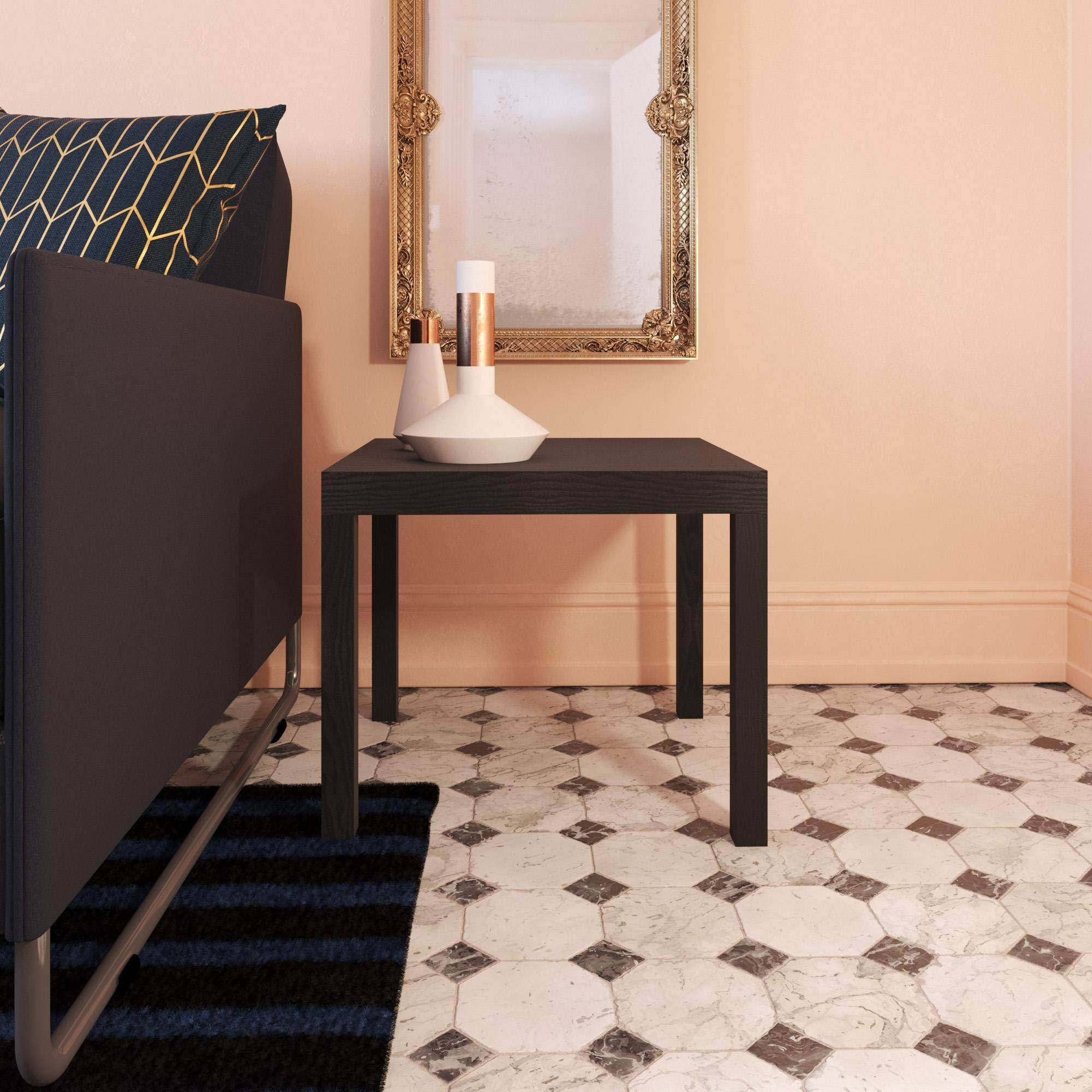 DHP Parsons Modern End Table, Black Wood Grain