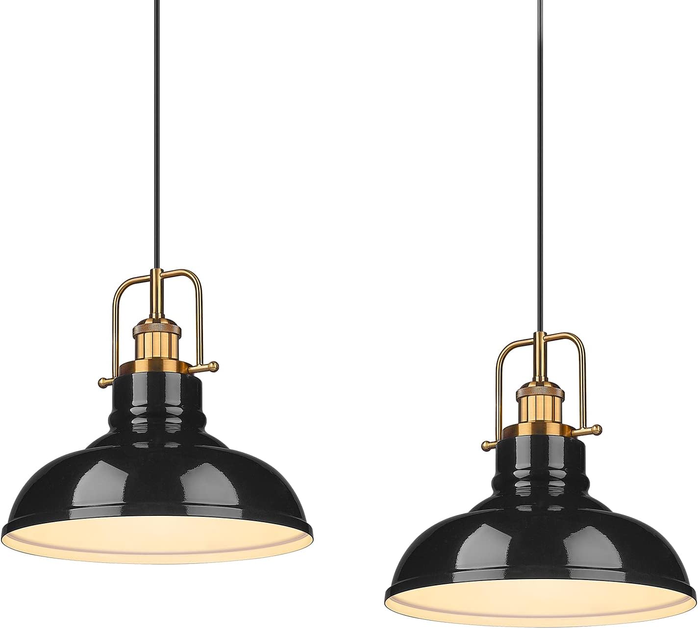 Zeyu Industrial Pendant Lights 2 Pack, Modern Dome Pendant Light for Kitchen Island Dining Room, Gray Finish, 016-1-2PK SG