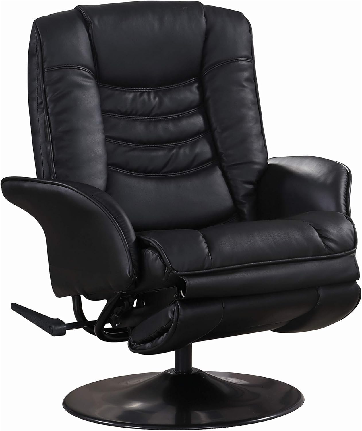 Leatherette Swivel Recliner Black