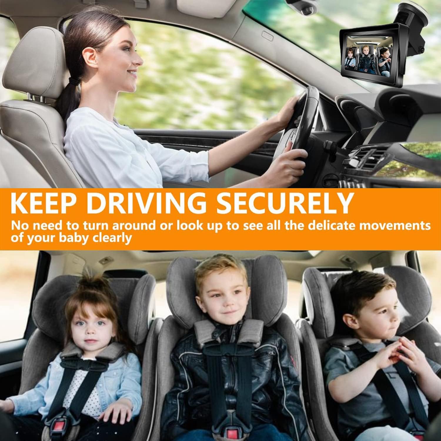 Gootus 1080P Baby Car Mirror | Baby Car Camera Monitor with 4.3