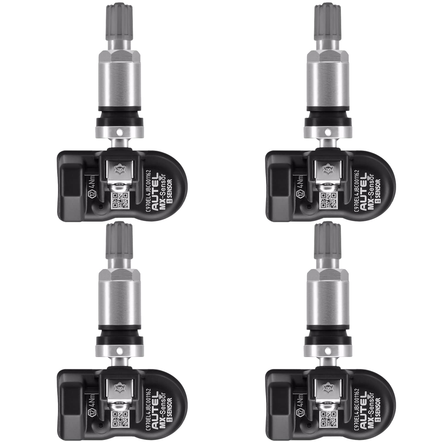 Autel TPMS Sensor MX-Sensor TPS218 315MHz+433MHz 2 in 1 Dual Frequency Replaced OEM Tire Pressure Sensor Universal Programmable Screw-in Sensor Sets of 4 (Metal Valves)