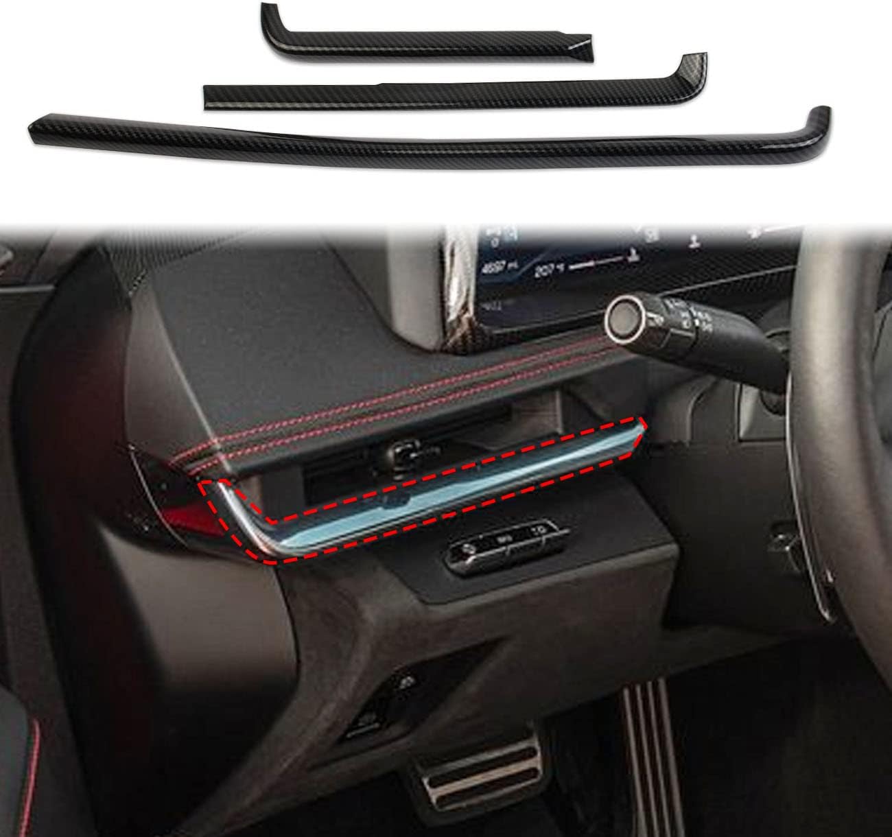 Carbon Fiber Interior Control Dashboard Cover Trims for Chevrolet Corvette C8 2020-2022 Decoration Accessories