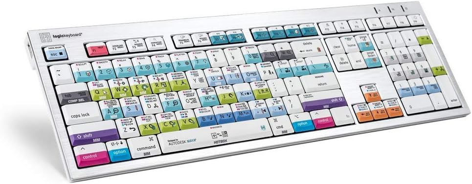 Logickeyboard Keyboard Designed for Autodesk Maya Compatible with macOS; Part: LKB-Maya-CWMU-US (Certified Refurbished)