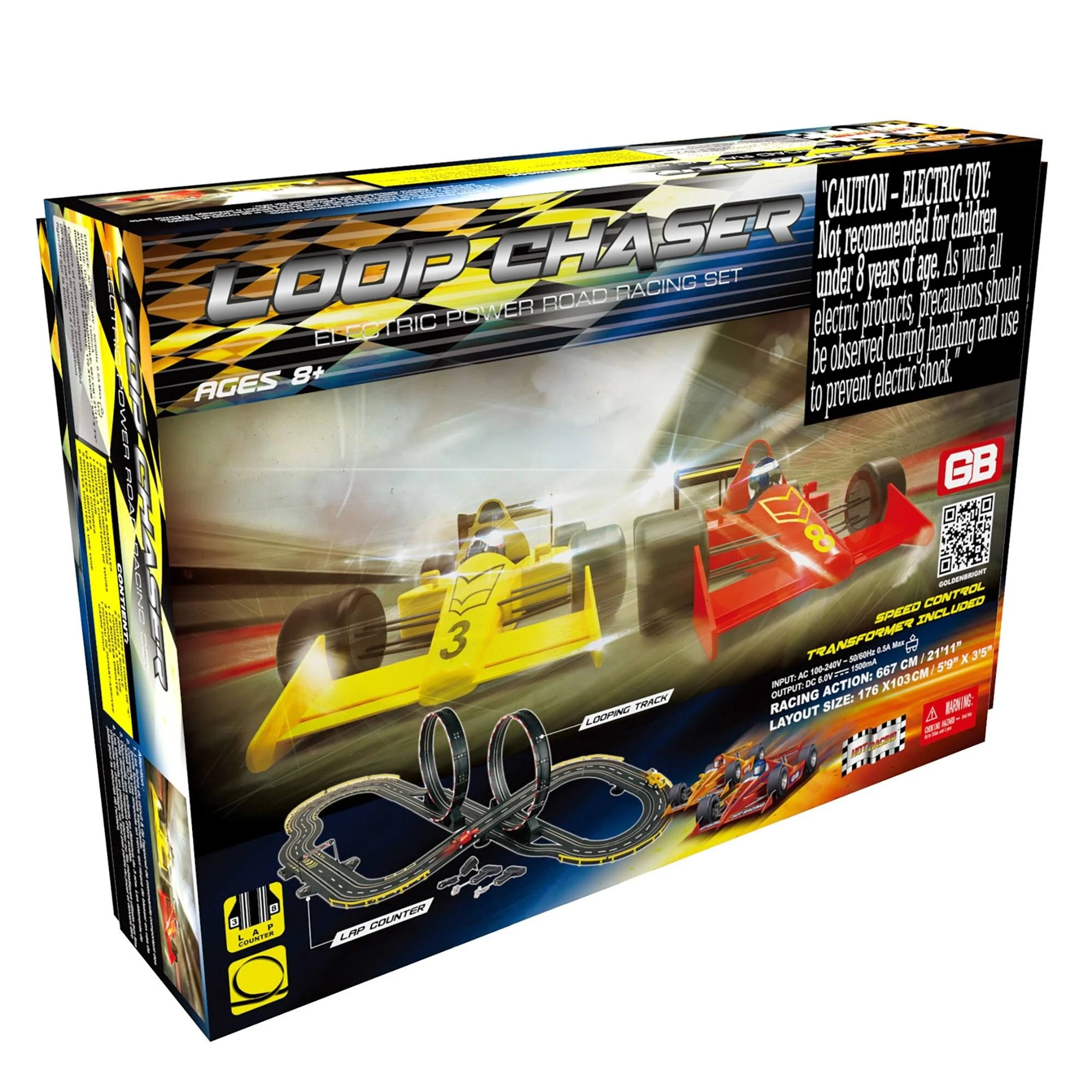 Loop Chaser Road Racing Slot Car Set - Electric Powered