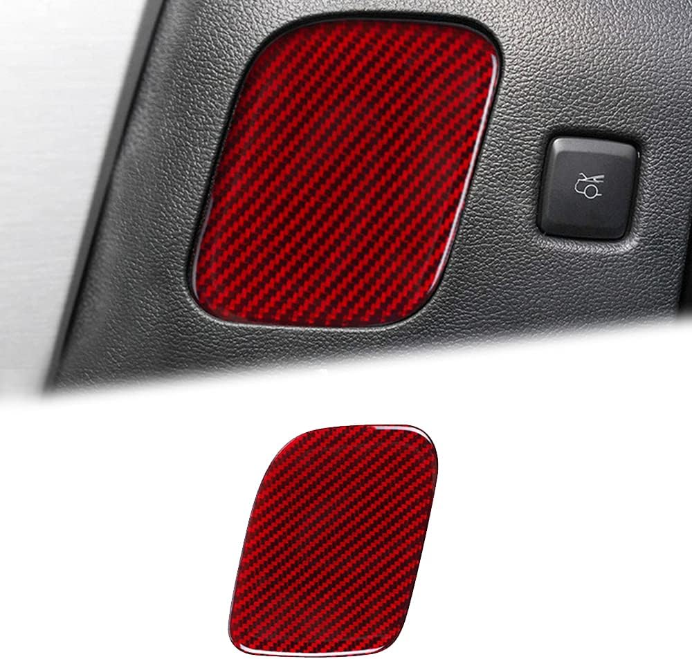 BLAKAYA Compatible with Sticker Carbon Fiber Driver Seat Storage Trim Cover Accessories for Ford Mustang 2015 2016 2017 2018 2019 2020 2021 (Red)