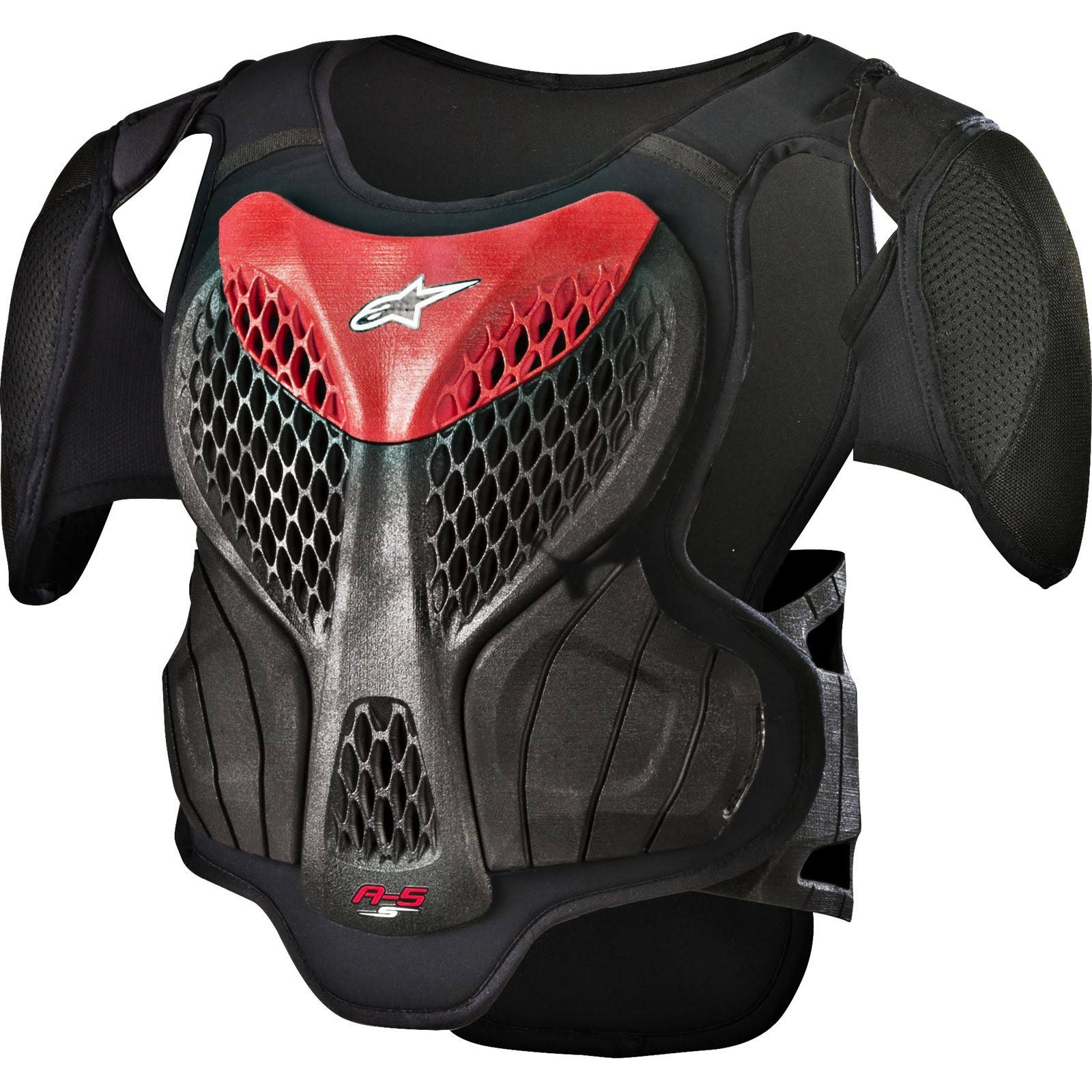 Alpinestars Youth A-5 S Body Armor Black/Red YL/YX