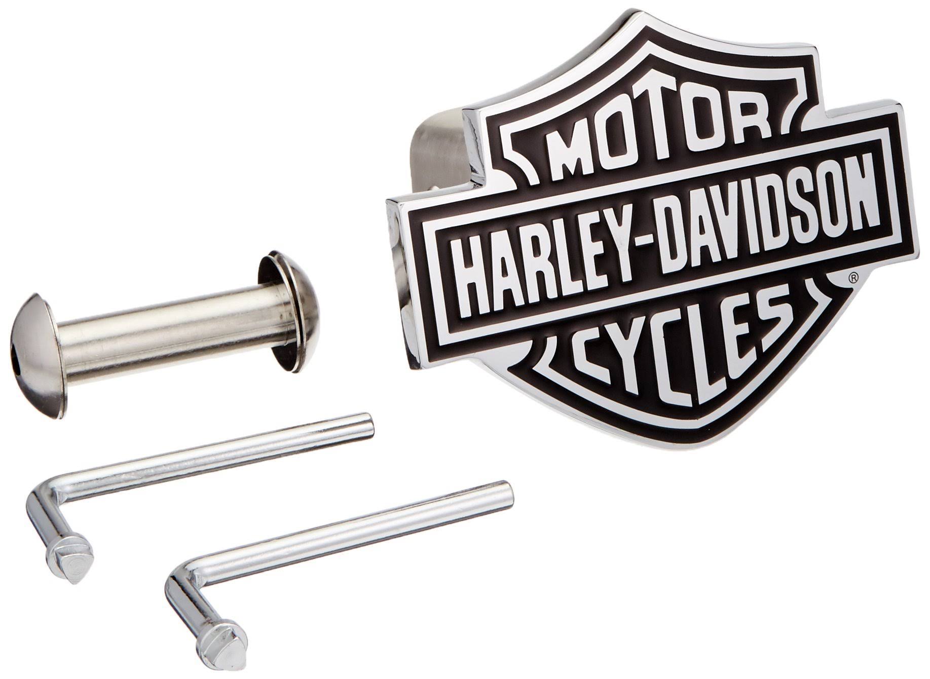 Harley Davidson Black Fill Bar u0026 Shield Emblem Chrome Hitch Cover
