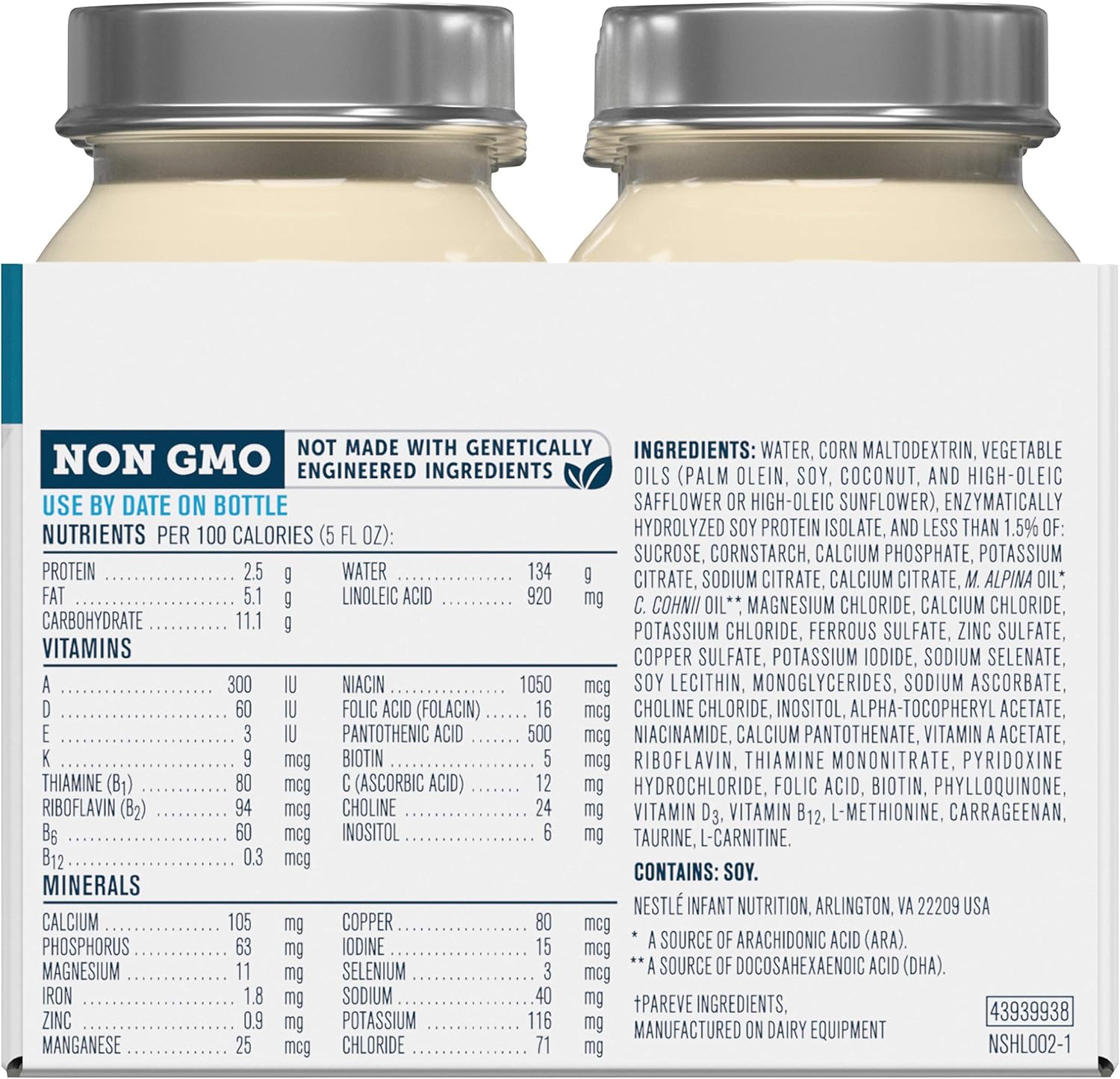 Gerber Good Start Soy Plant-based protein, Lactose Free, Non-GMO Ready to Feed Infant Formula Nursers Stage 1, 3 Ounces (Pack of 48) Pack of 2