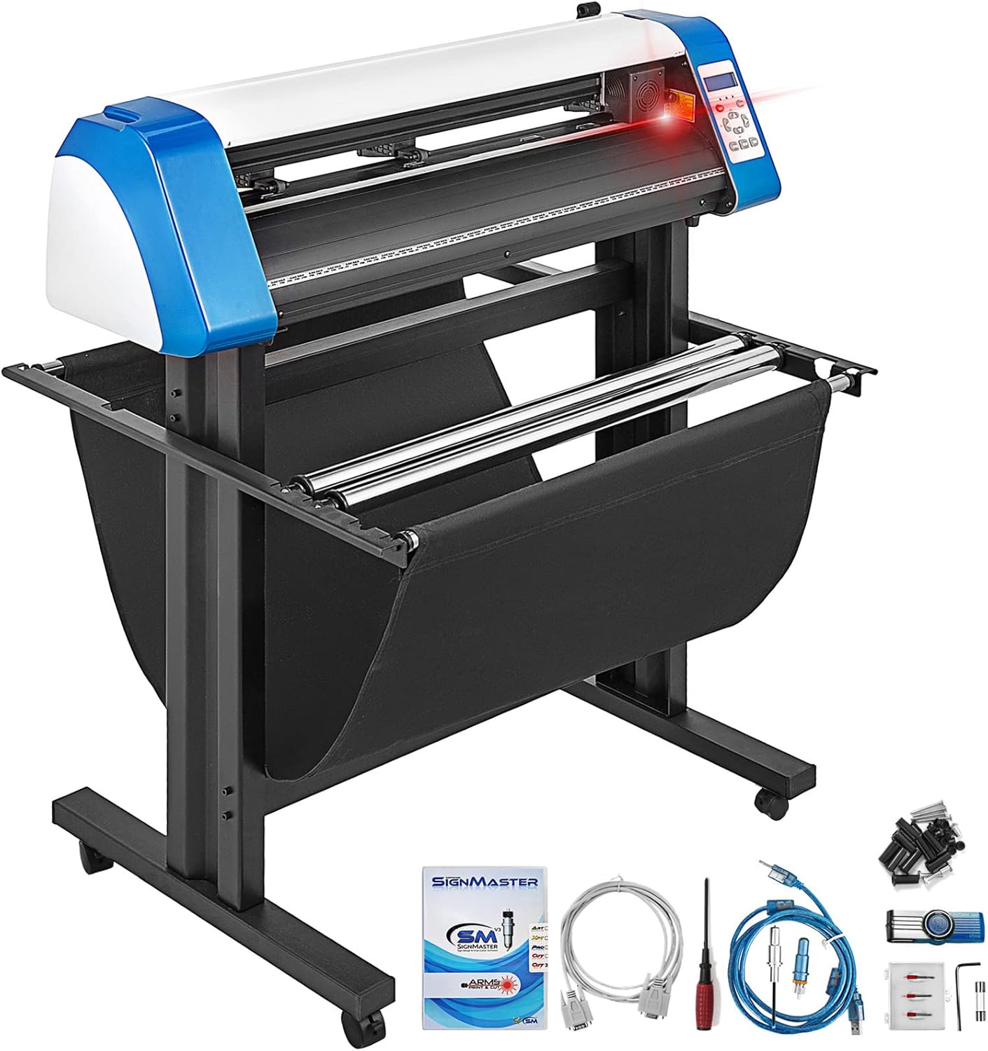 VEVOR Vinyl Cutter 34 Inch Vinyl Cutter Machine Semi-Automatic DIY Vinyl Printer Cutter Machine Manual Positioning Sign Cutting with Floor Stand Signmaster Software