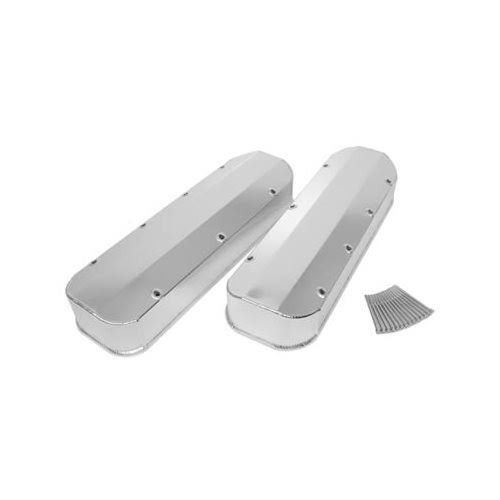 BBC 454, 396, 427 Summit Racing Fabricated Aluminum Valve Covers - Clear Anodized, Tall, Big Block Chevy | Summit Racing Equipme