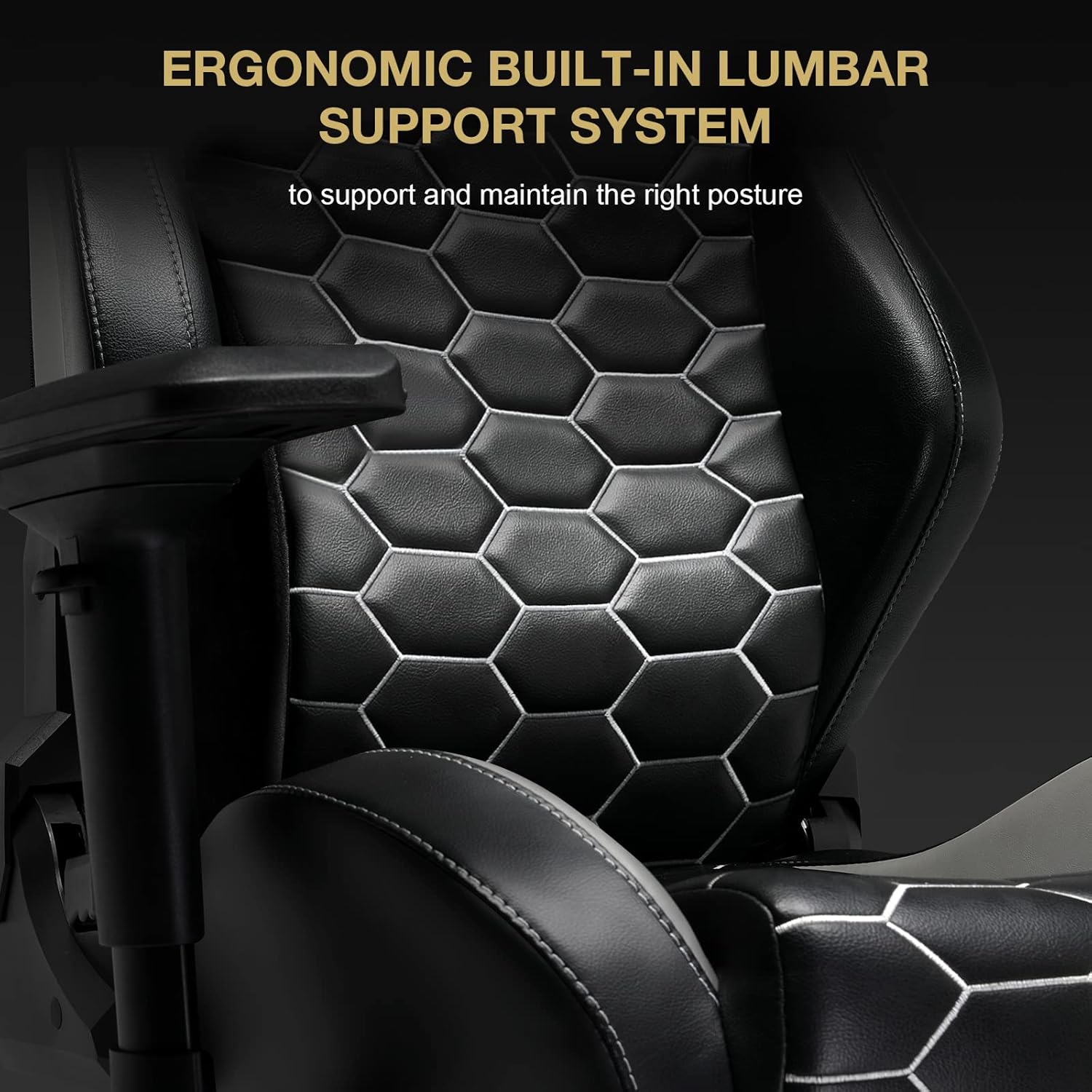 GTRACING Gaming Chair,Ergonomic Heavy Duty Computer Desk Chair with 4D Armrests,Racing Style Recliner with Built-in Headrest and Lumbar Support(Black)