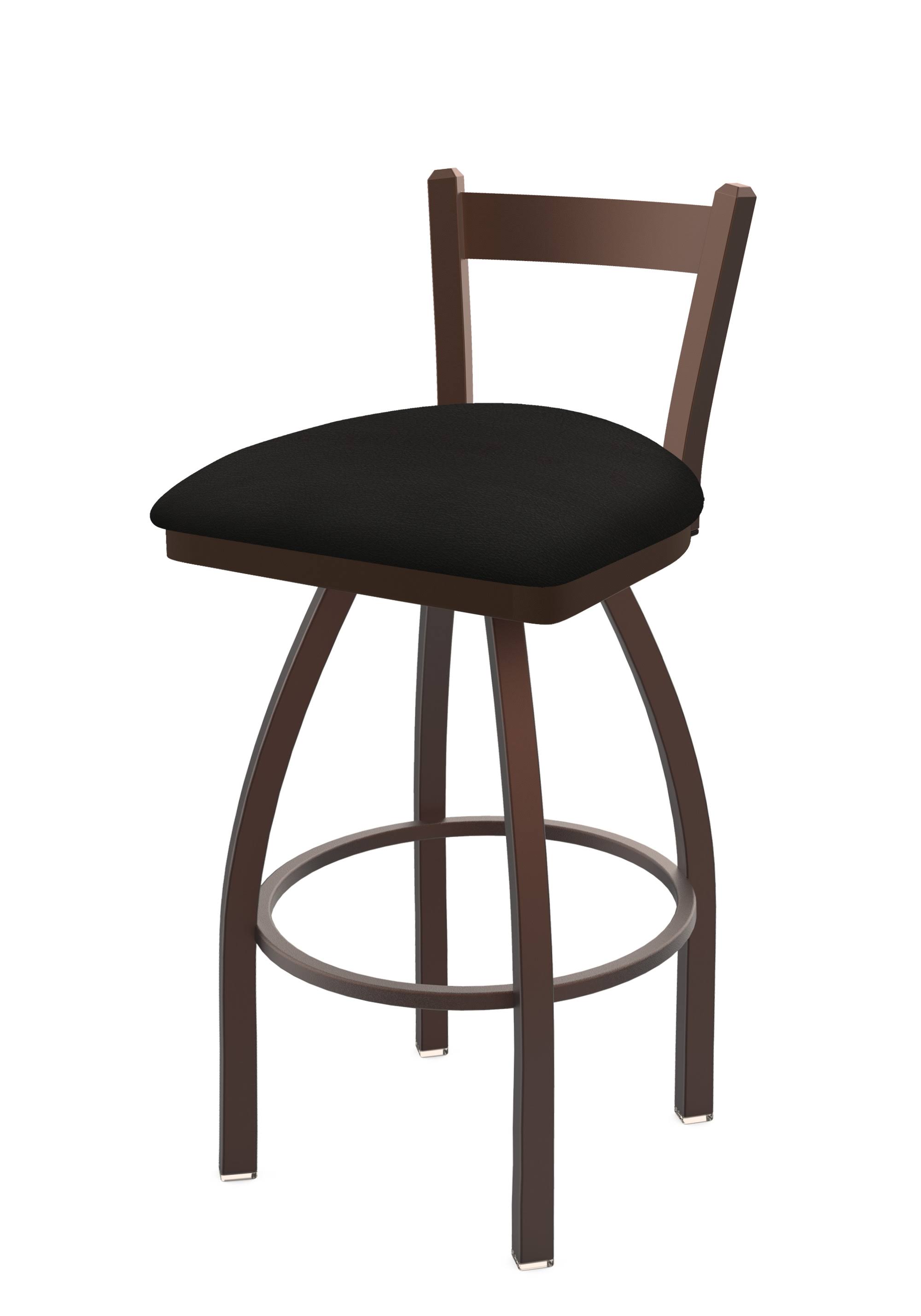 Holland Bar Stool 821 Catalina 30x22 Low Back Swivel Bar Stool with Bronze Finish and Canter Espresso Seat