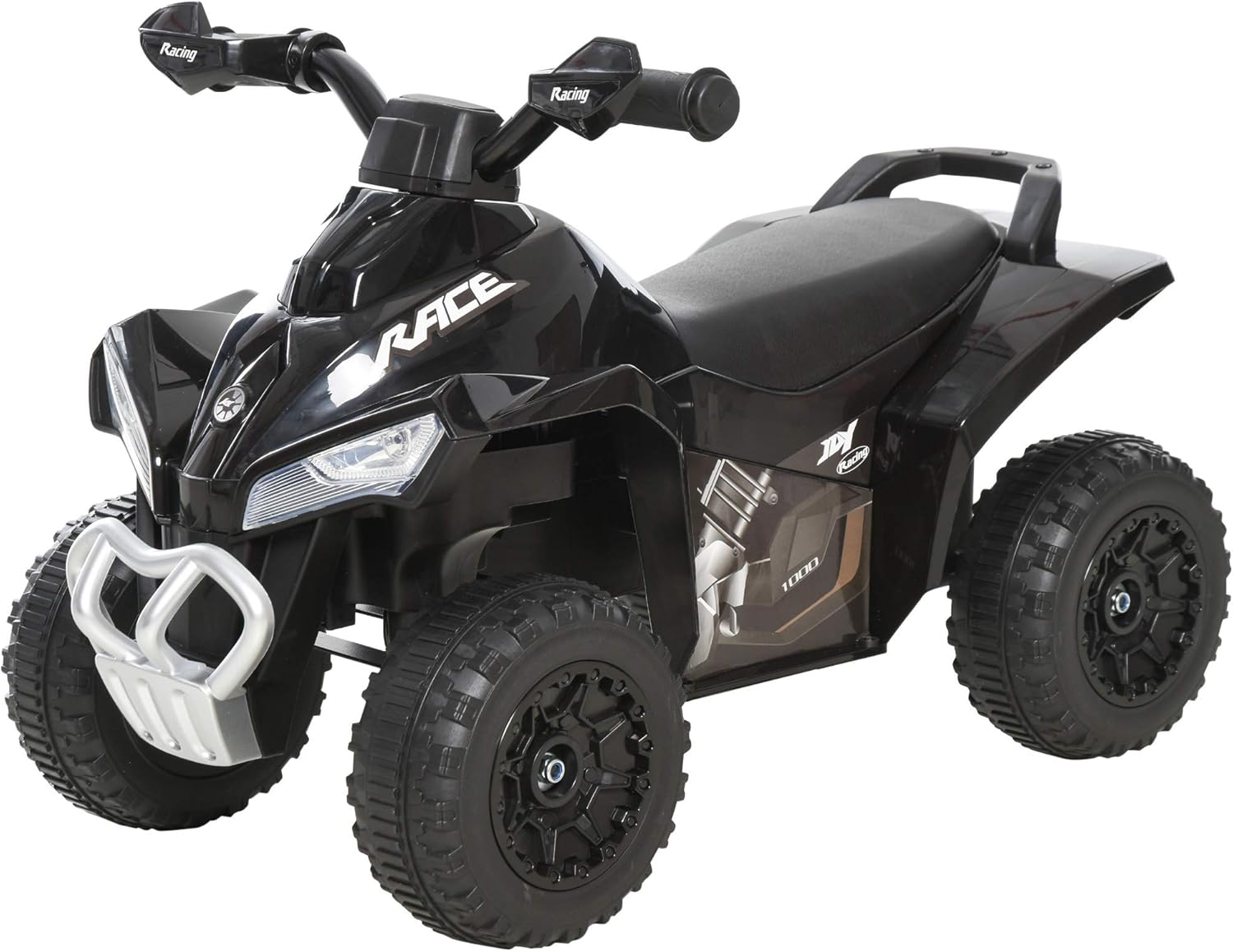 Aosom NO Power Ride on Car for Kids 4 Wheel Foot-to-Floor Sliding Walking Push Along ATV Toy for 18-36 Months, Black Pack of 2