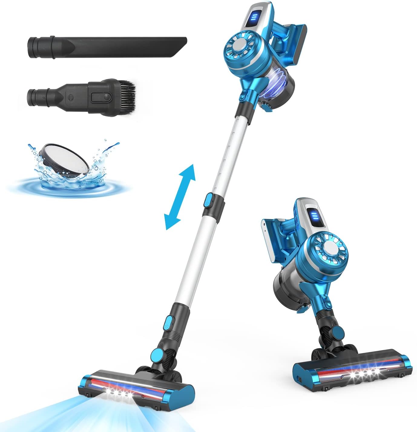 Stick Vacuum Cleaner Cordless, 4-in-1 Lightweight Stick Vacuum,150W/20Kpa Powerful Suction, 40 Minutes Runtime 2500mAh Cordless Vacumm for Pet Hair, Hardwood Floor, Best Gift for Your Family, W10