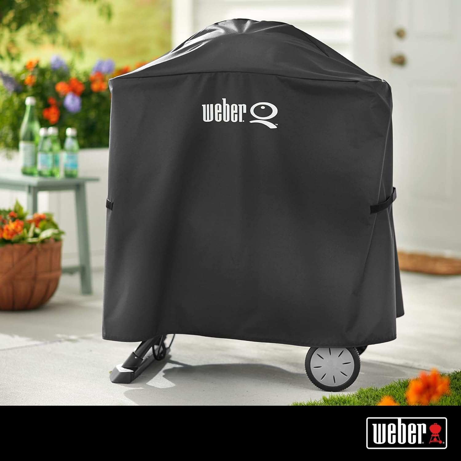 Weber Premium Grill Cover, Black, For Q100/1000/200/2000 On Portable Cart Pack of 2