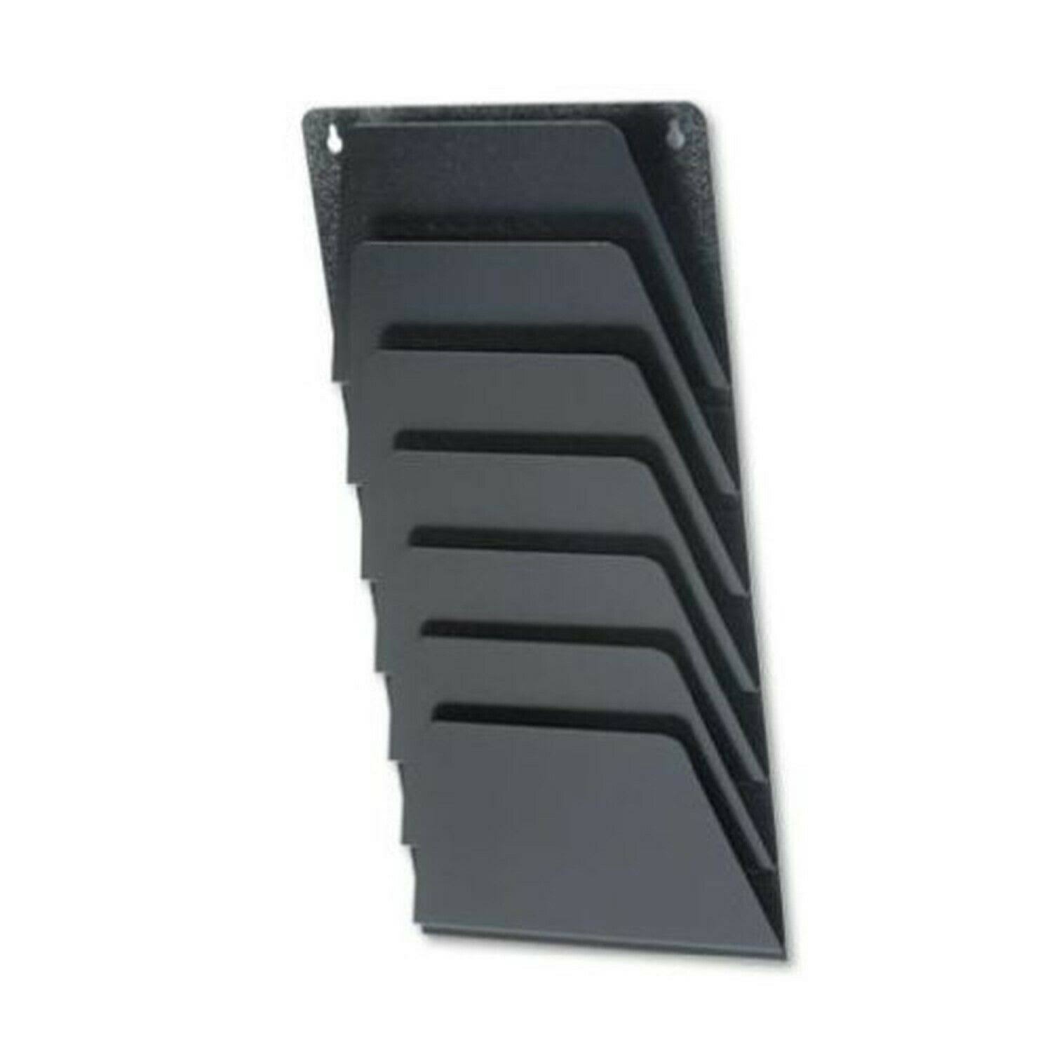 Buddy Products Mirage 7 Pocket Wall Rack, Steel, 2 x 21.5 x 9.5 Inches, Black (4810-4)