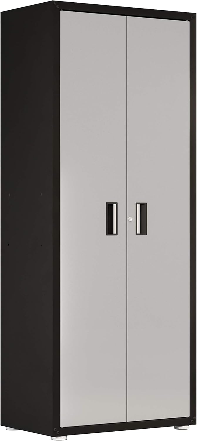 itbe for Home Ready-to-Assemble Garage Two Doors Tall Steel Cabinet (Black and Grey)