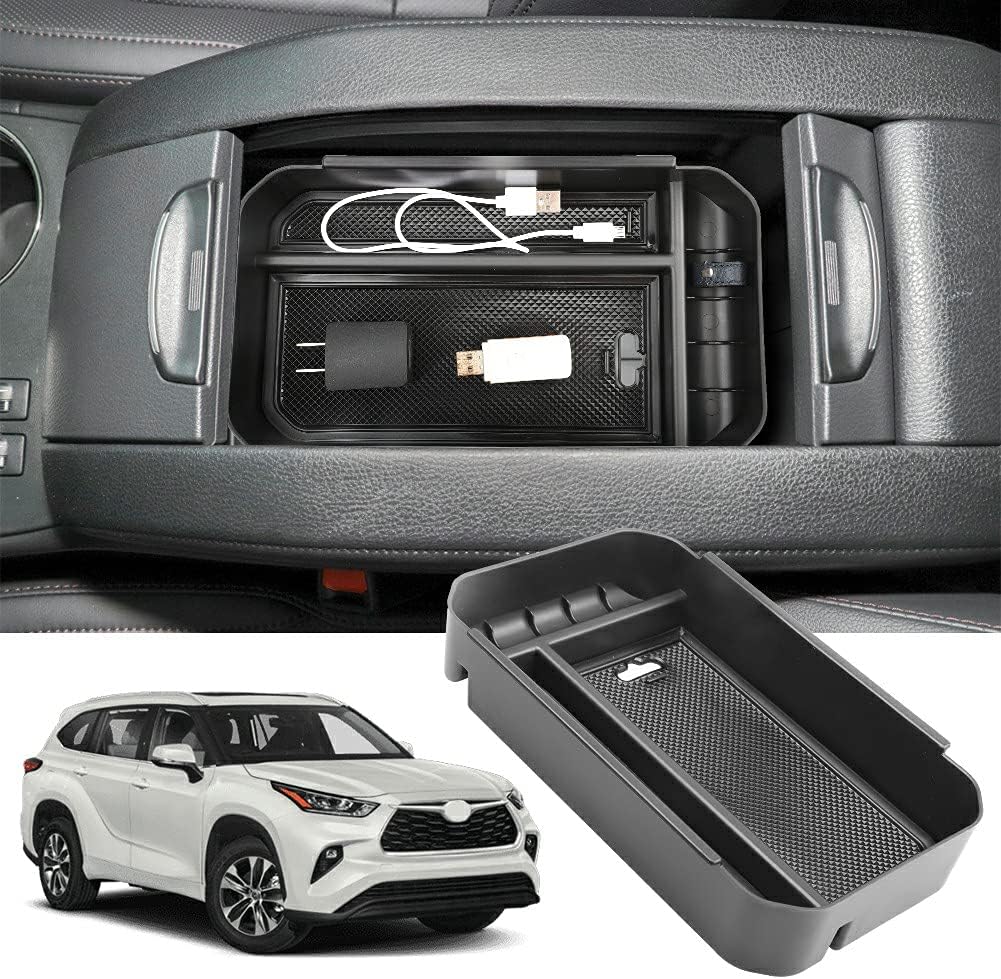 Salusy for 2021 2020 Highlander Accessories,Center Console Organizer Storage Box Compatible for Highlander 2020 2021