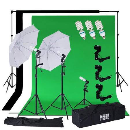 Balsacircle Photography Video Studio Umbrellas Continuous Lighting Kit with Backdrops - Portarit Photo Shooting Production Equip