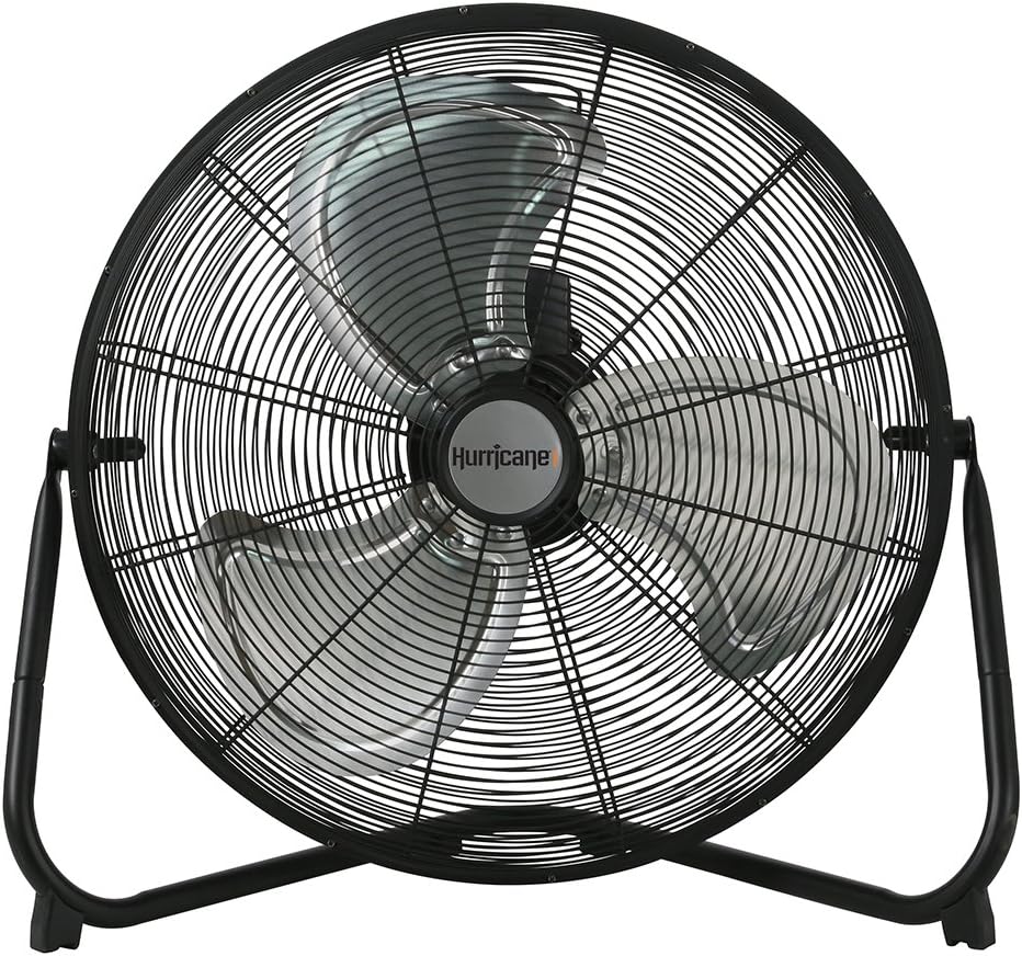 Hurricane Stand Fan - 20 Inch, Pro Series, High Velocity, Heavy Duty Metal For Industrial, Commercial, Residential, & Greenhouse Use - ETL Listed, Black