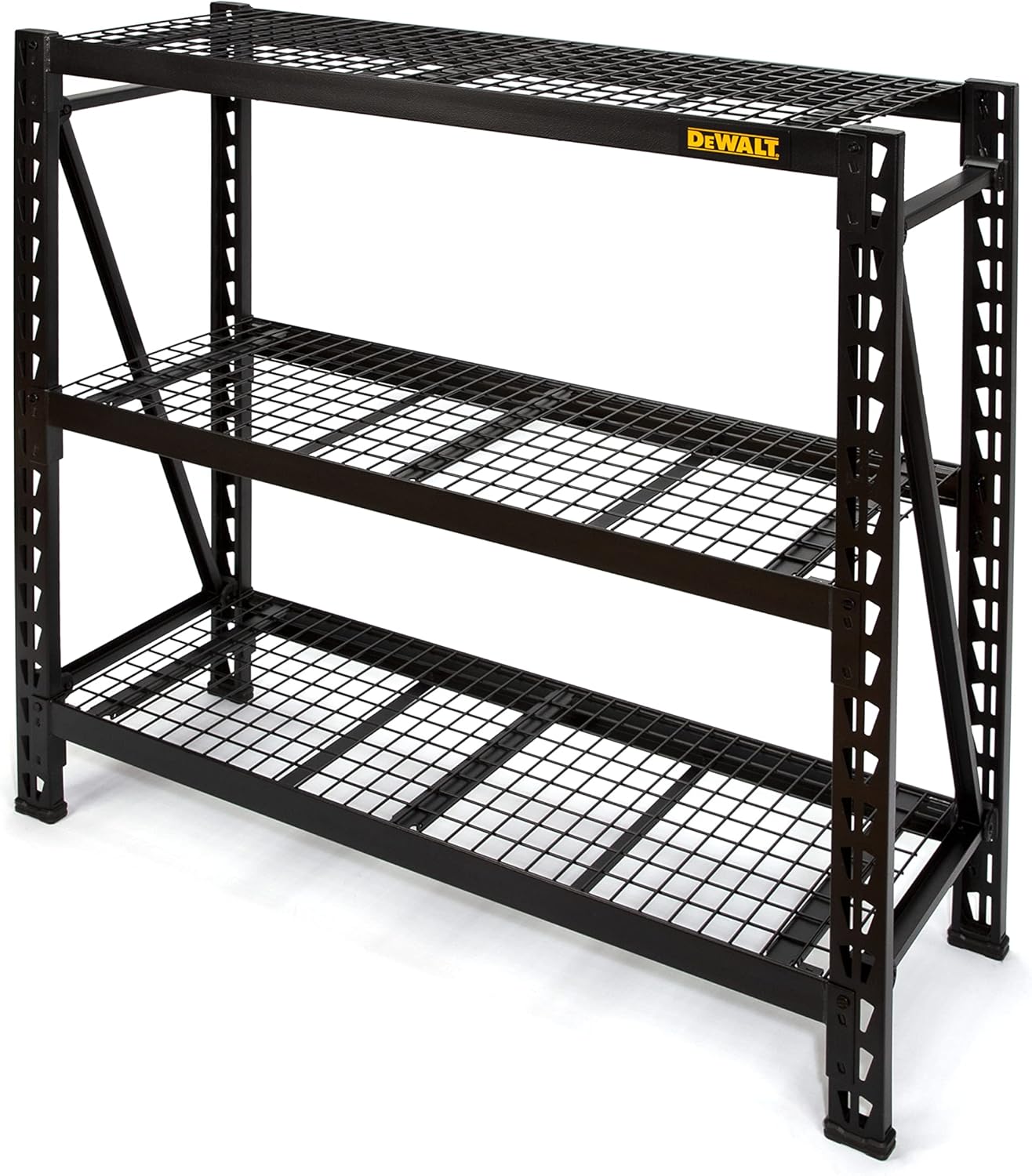 Dewalt 4-Foot Tall, 3 Shelf Steel Wire Deck Industrial Storage Rack, Adjustable for Custom Workshop/Garage Storage Solutions, Total Capacity: 4,500 lbs.