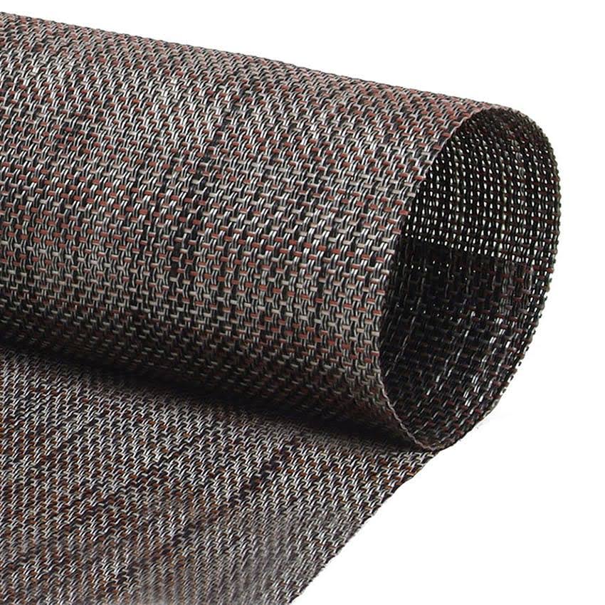 Front of The House XPM093GYV83 Metroweave 16x22 x 12x22 Charcoal Urban Woven Vinyl Rectangle Placemat - 12/Pack