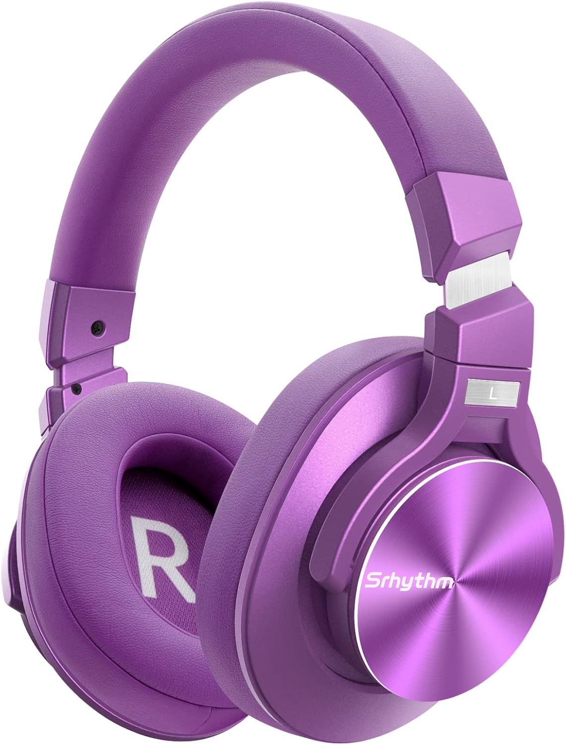 Srhythm NC75 Pro Noise Cancelling Headphones Bluetooth V5.0 Wireless,40 Hours Playtime Headsets Over Ear with Microphones&Fast Charge for TV/PC/Cell Phone (Metal Black) Pack of 2