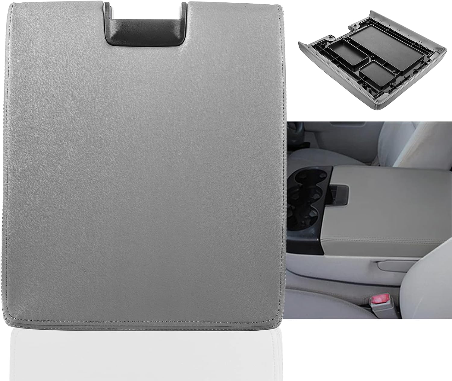 Center Console Armrest Lid with Latch for 2007-2013 Chevy Tahoe/Avalanche, 2008-2014 Silverado/GMC Yukon(XL)/Sierra 1500/2500/3500, Center Console Cover Repair Kit, Replaces OEM 20864154, Black Pack of 2